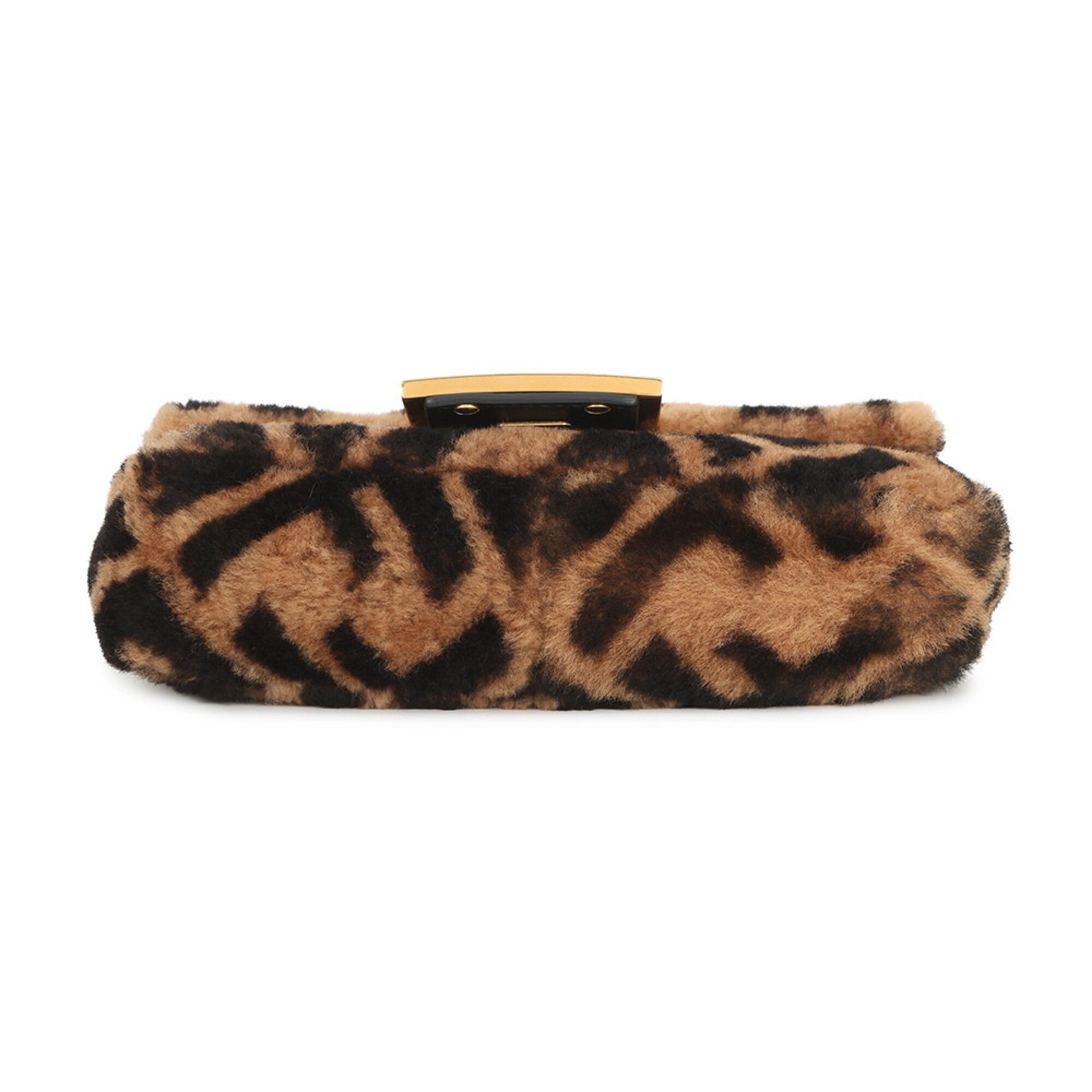 Fendi Black Brown Zucca Handbag Shoulder Bag (Pre-Owned)