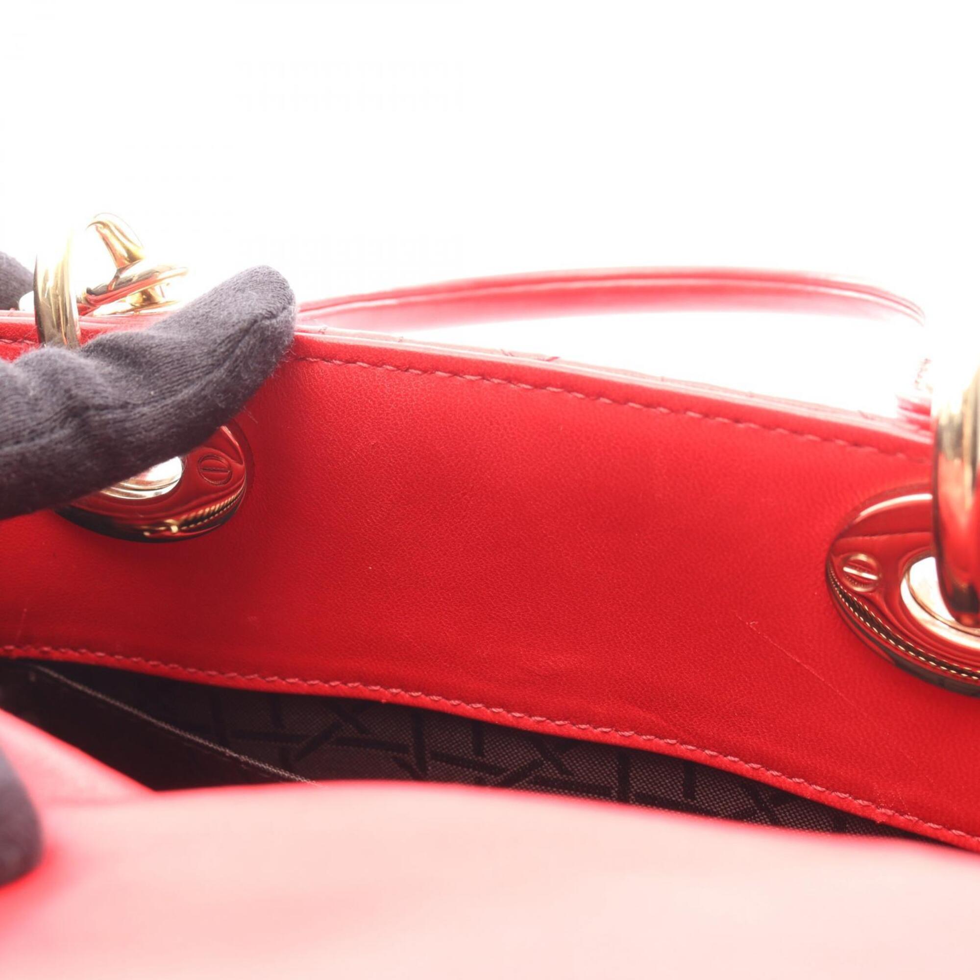 Christian Dior Red Color Leather Handbag (Pre-Owned)