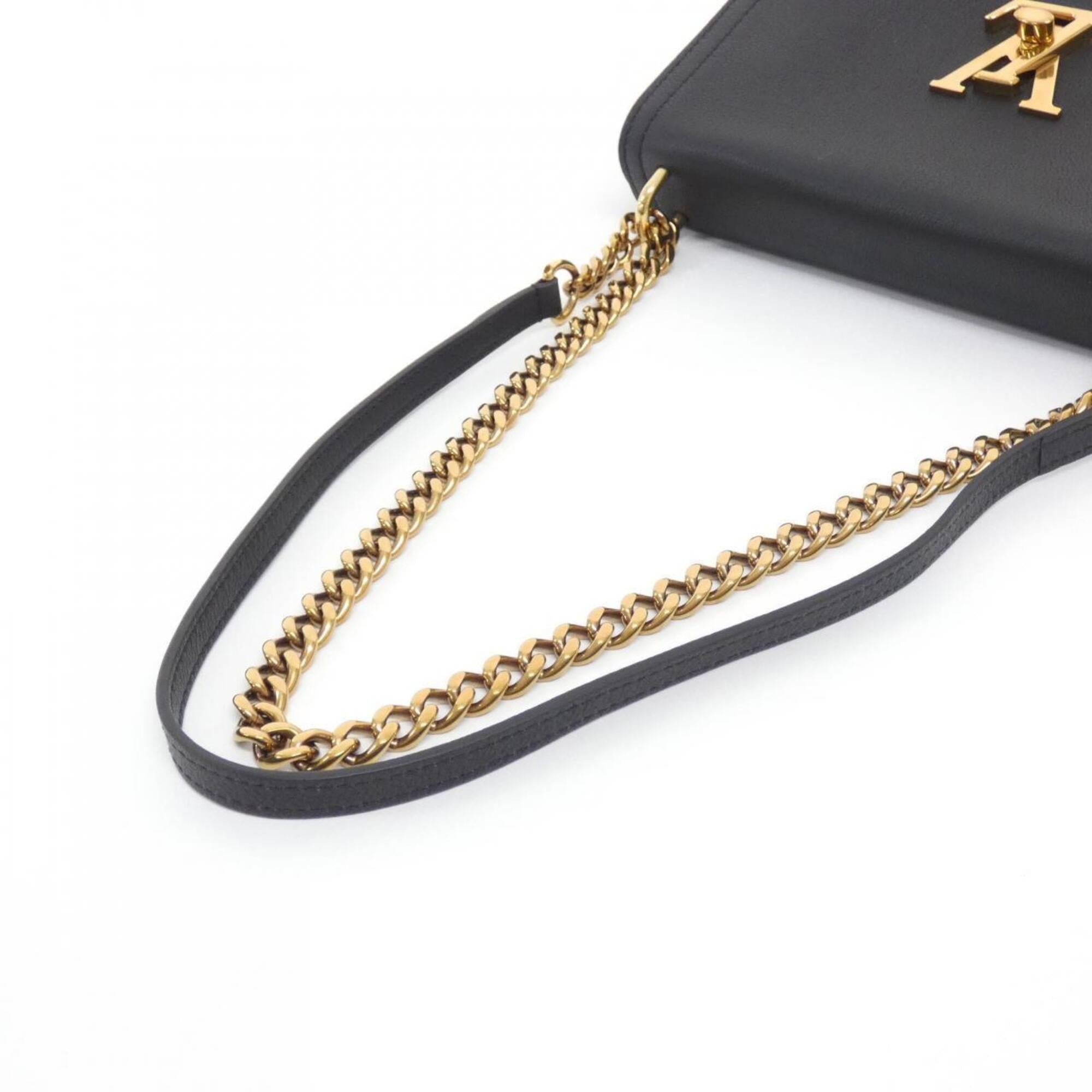 Louis Vuitton Black Leather Shoulder Bag (Pre-Owned)