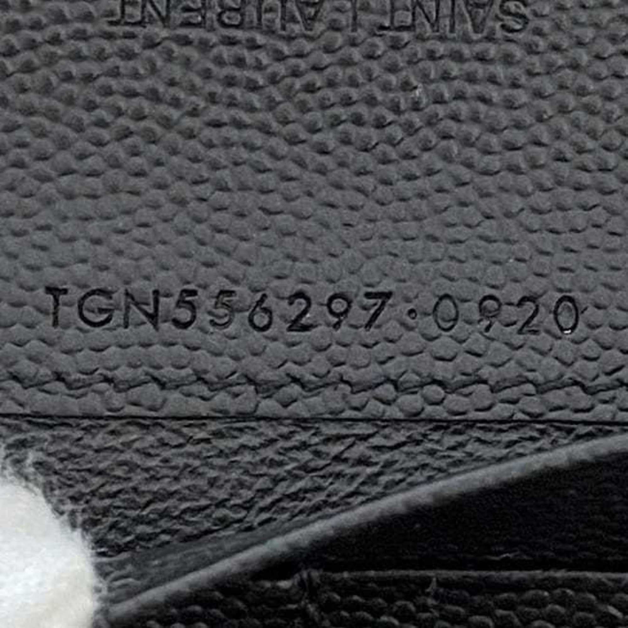 Saint Laurent Black Leather Long Wallet (Bi-Fold) (Pre-Owned)