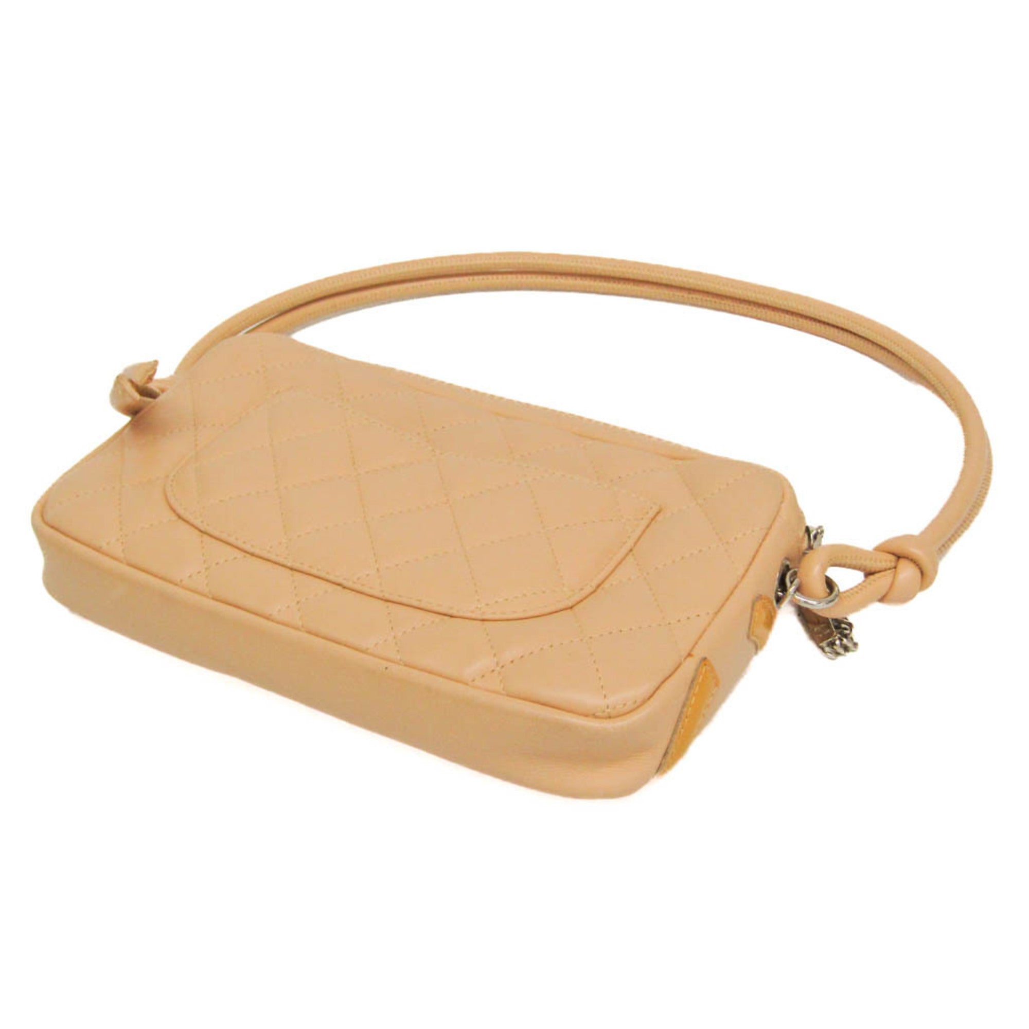 Chanel Ligne Cambon Light Beige Leather Handbag (Pre-Owned)