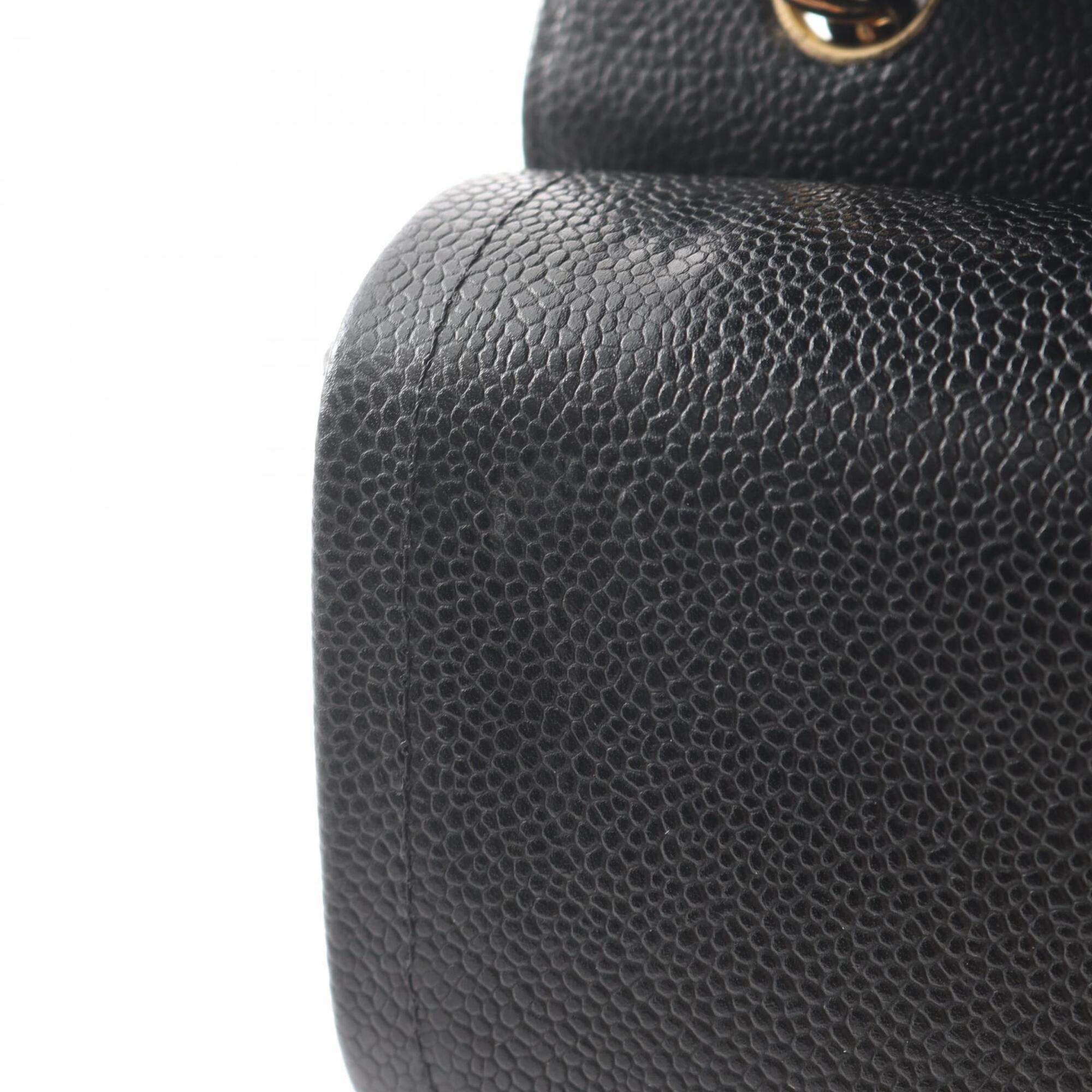 Chanel Black Grained Calfskin Handbag Shoulder Bag (Pre-Owned)