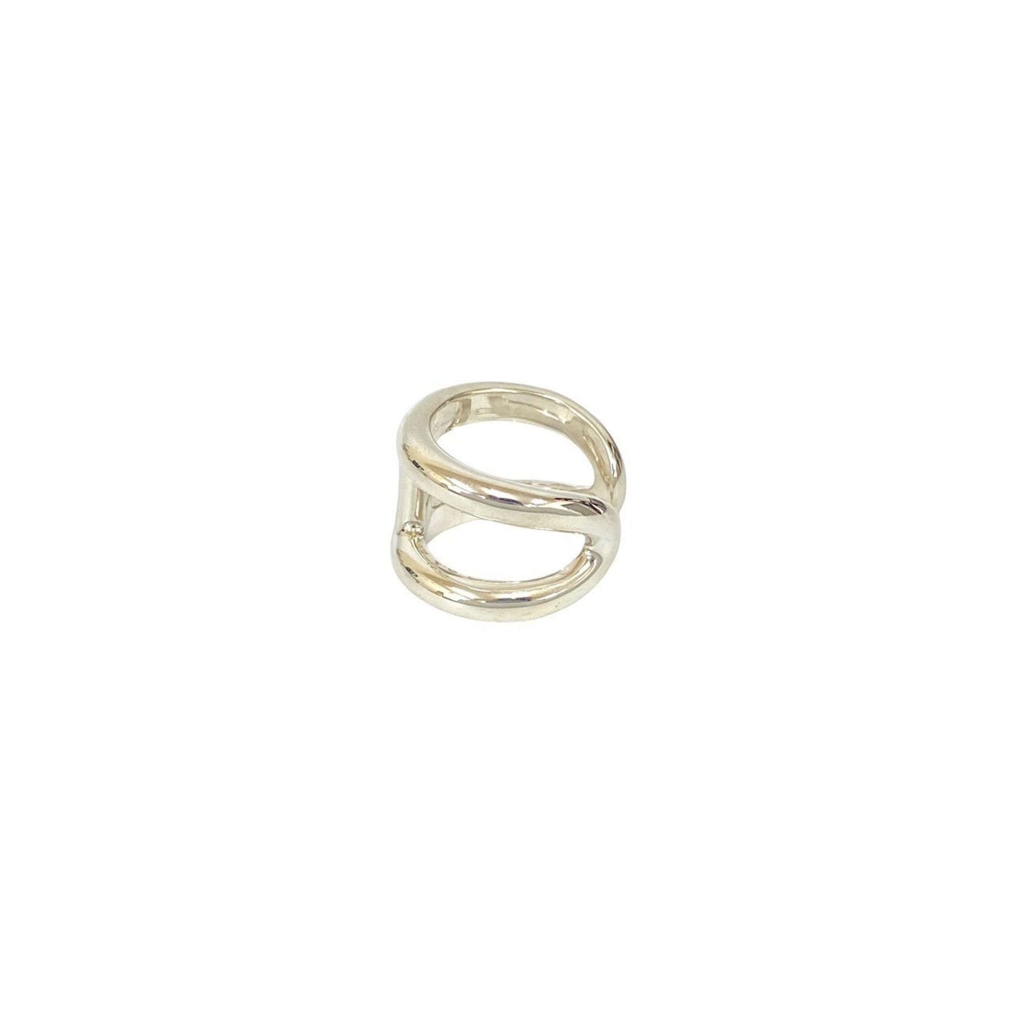 Hermes Silver Silver 925 Band Ring (Pre-Owned)