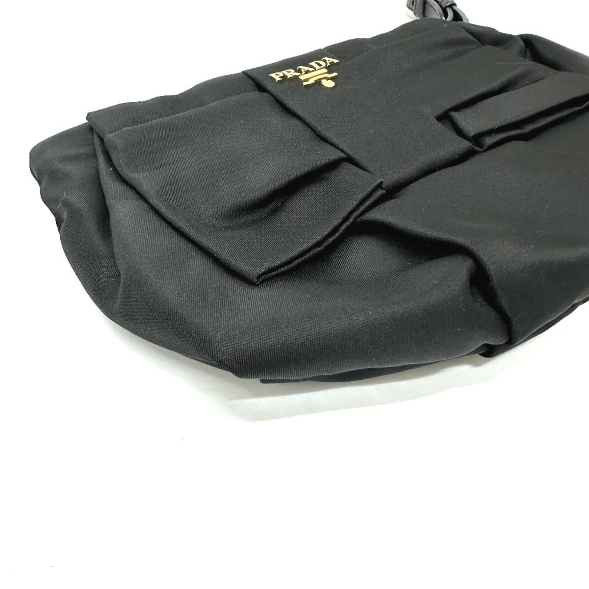 Prada Black Leather Nylon Pouch (Pre-Owned)