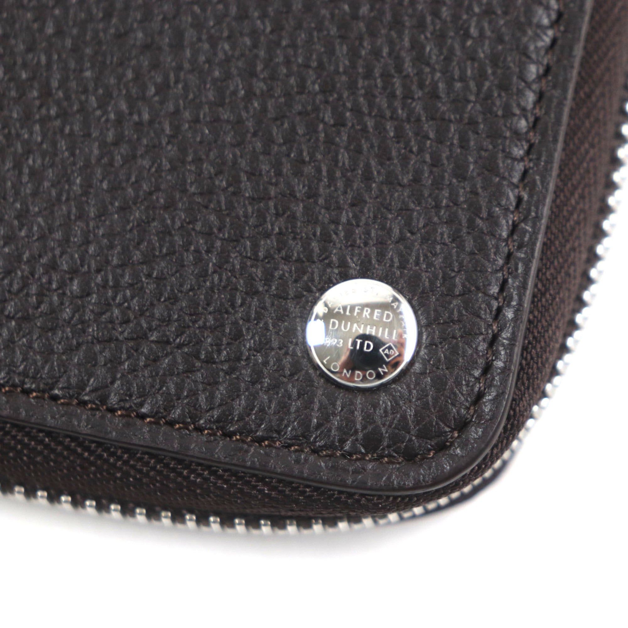 Dunhill Dark Brown Leather Long Wallet (Bi-Fold) (Pre-Owned)