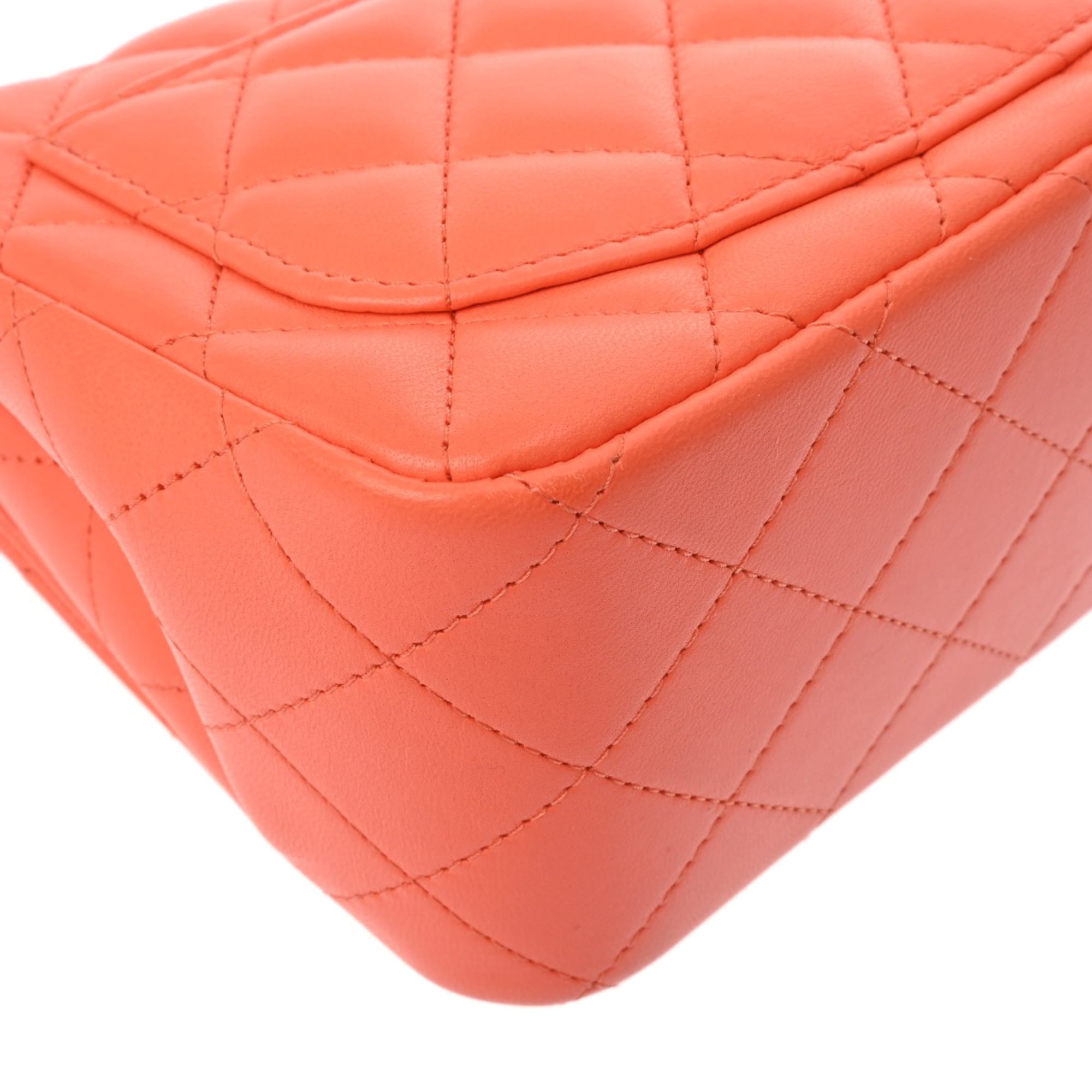 Chanel Orange Leather Shoulder Bag (Pre-Owned)