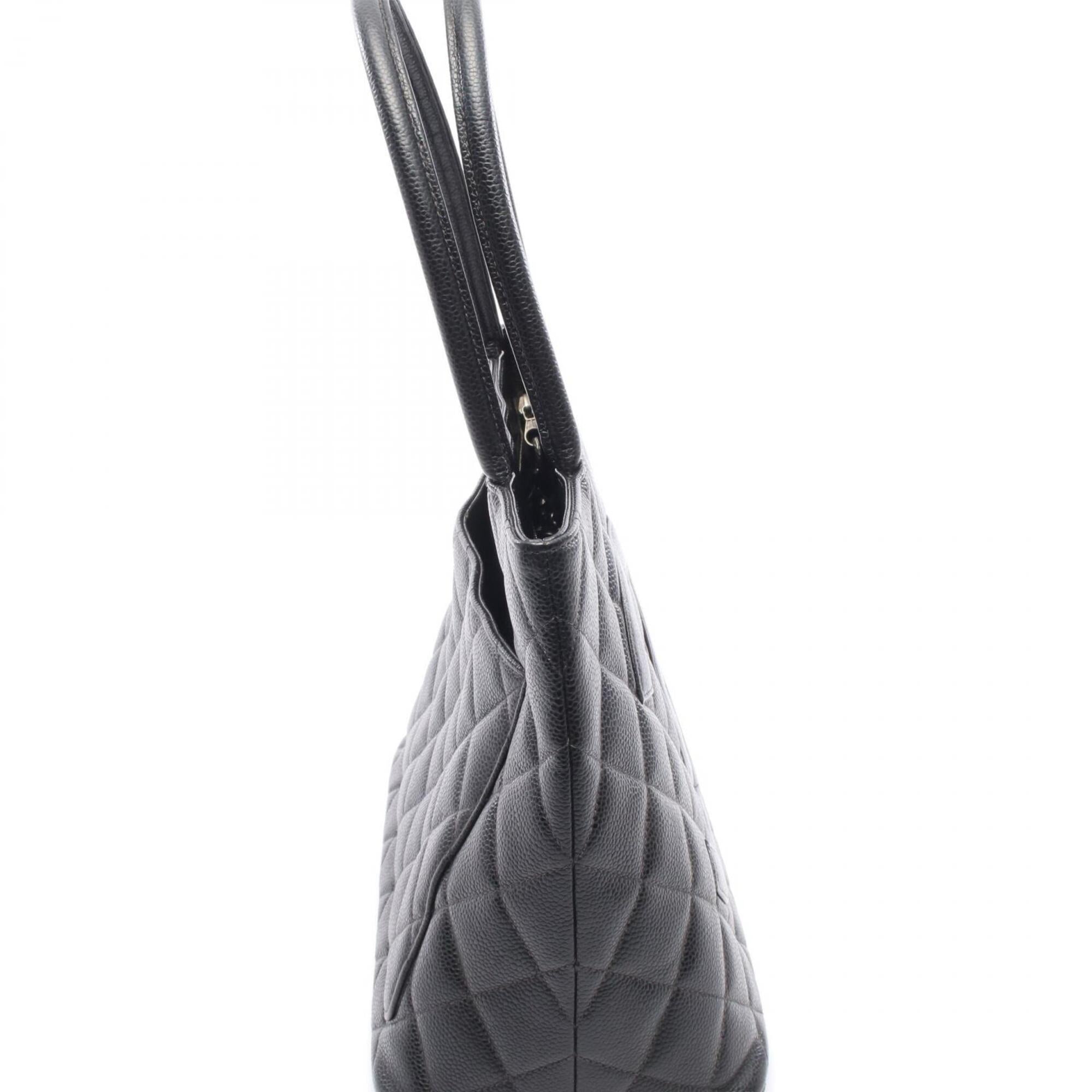 Chanel Black Grained Calfskin Handbag Tote Bag (Pre-Owned)
