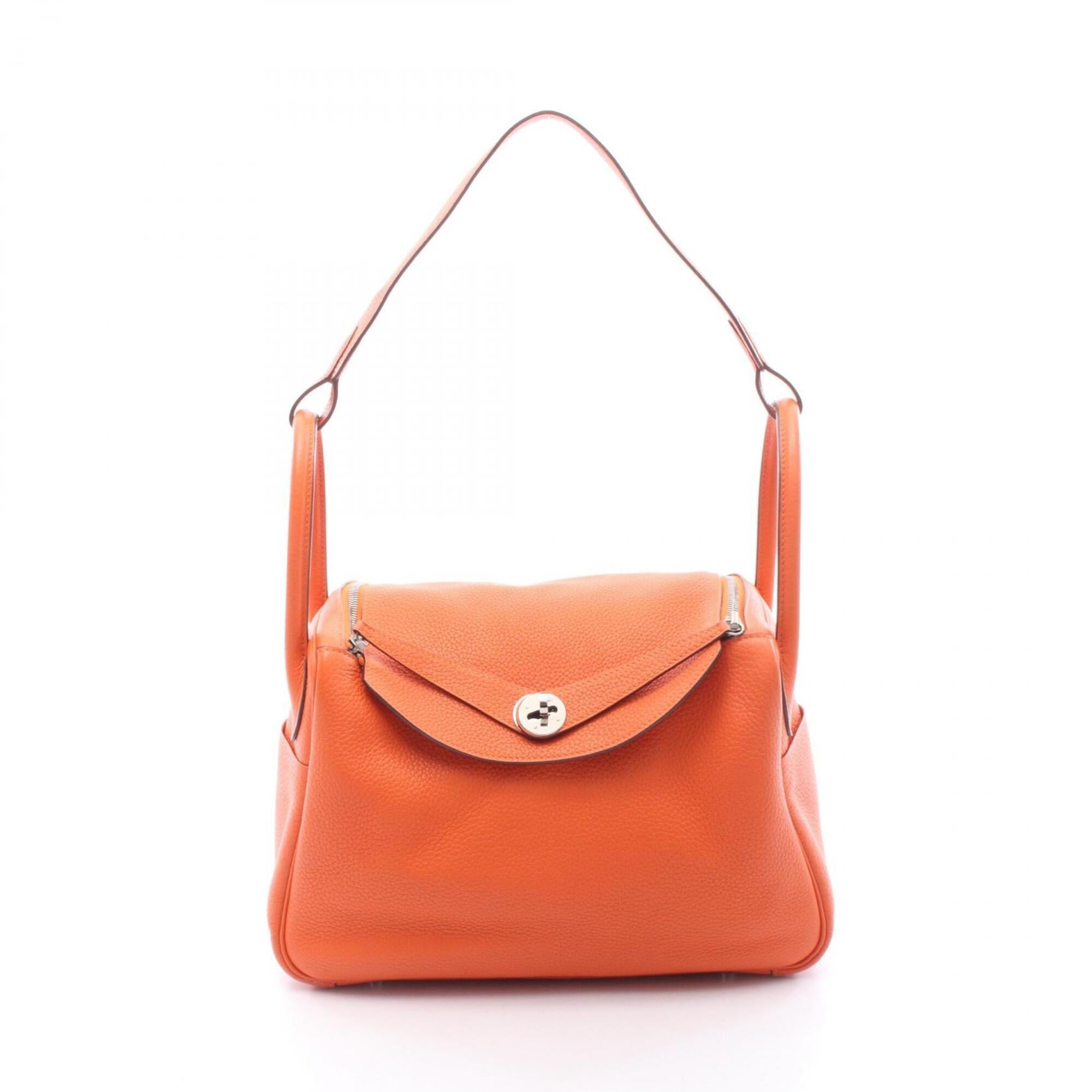 Hermes Feu Orange Taurillon Clemence Leather Handbag Shoulder Bag (Pre-Owned)