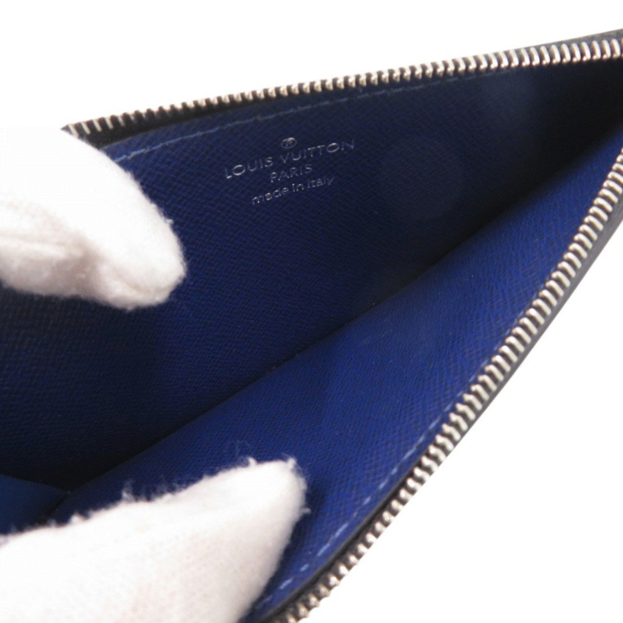 Louis Vuitton Blue Leather Card Wallet (Pre-Owned)