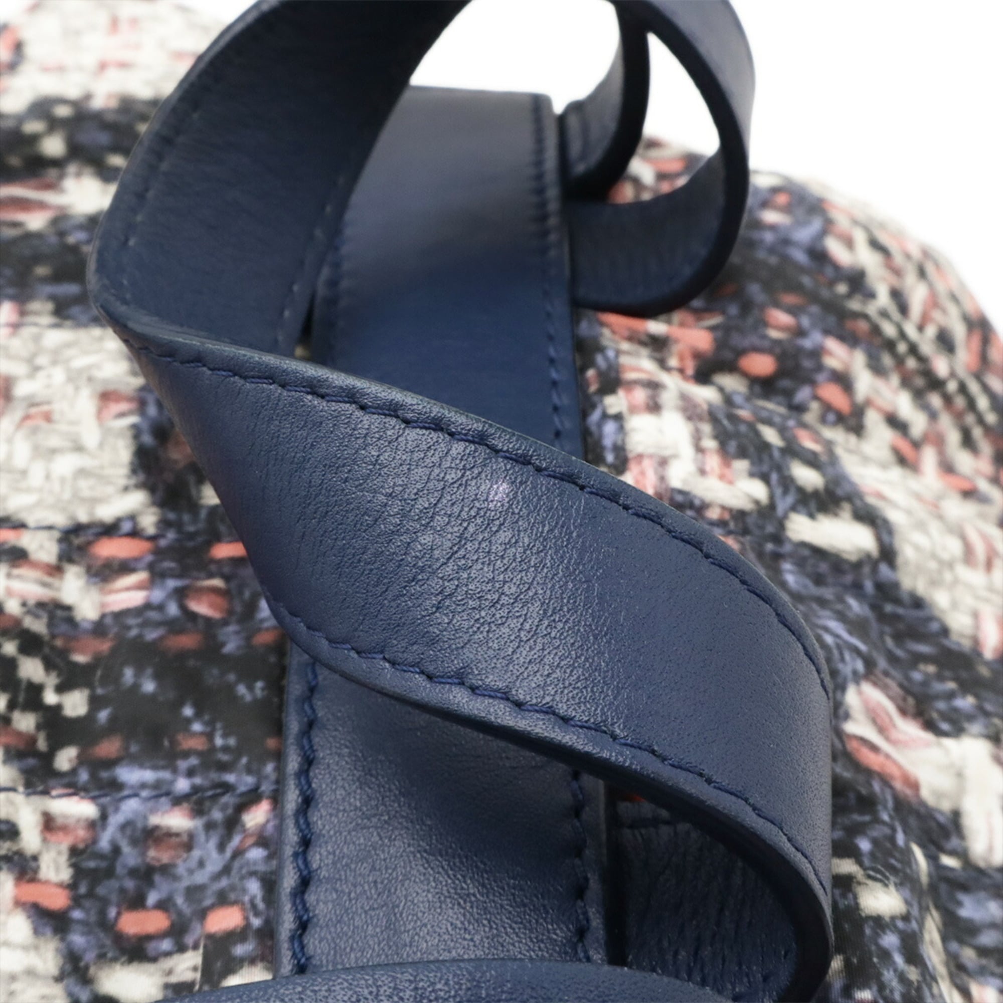 Chanel Blue Pink Nylon Leather Backpack (Pre-Owned)