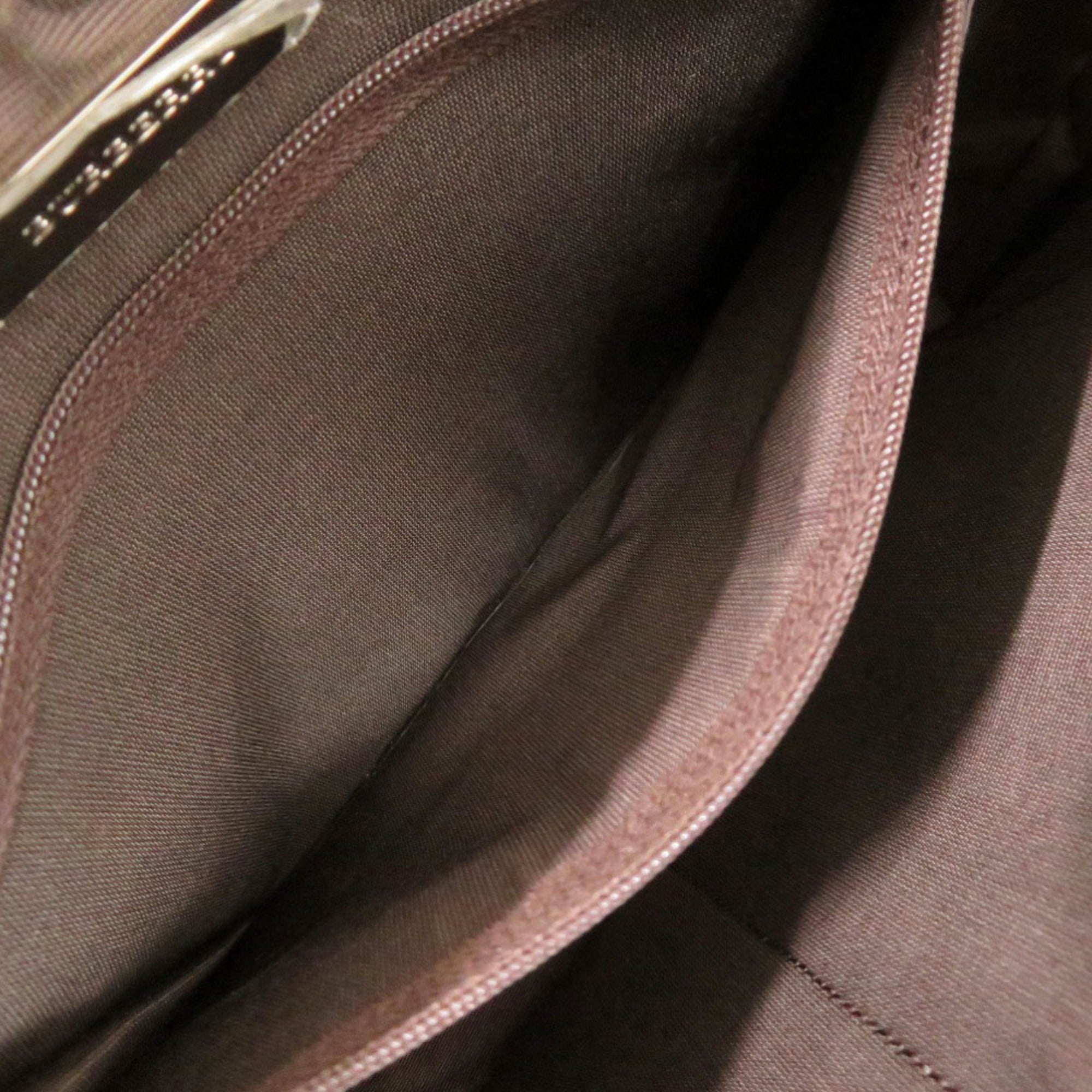 Burberry Beige Brown Canvas Handbag (Pre-Owned)