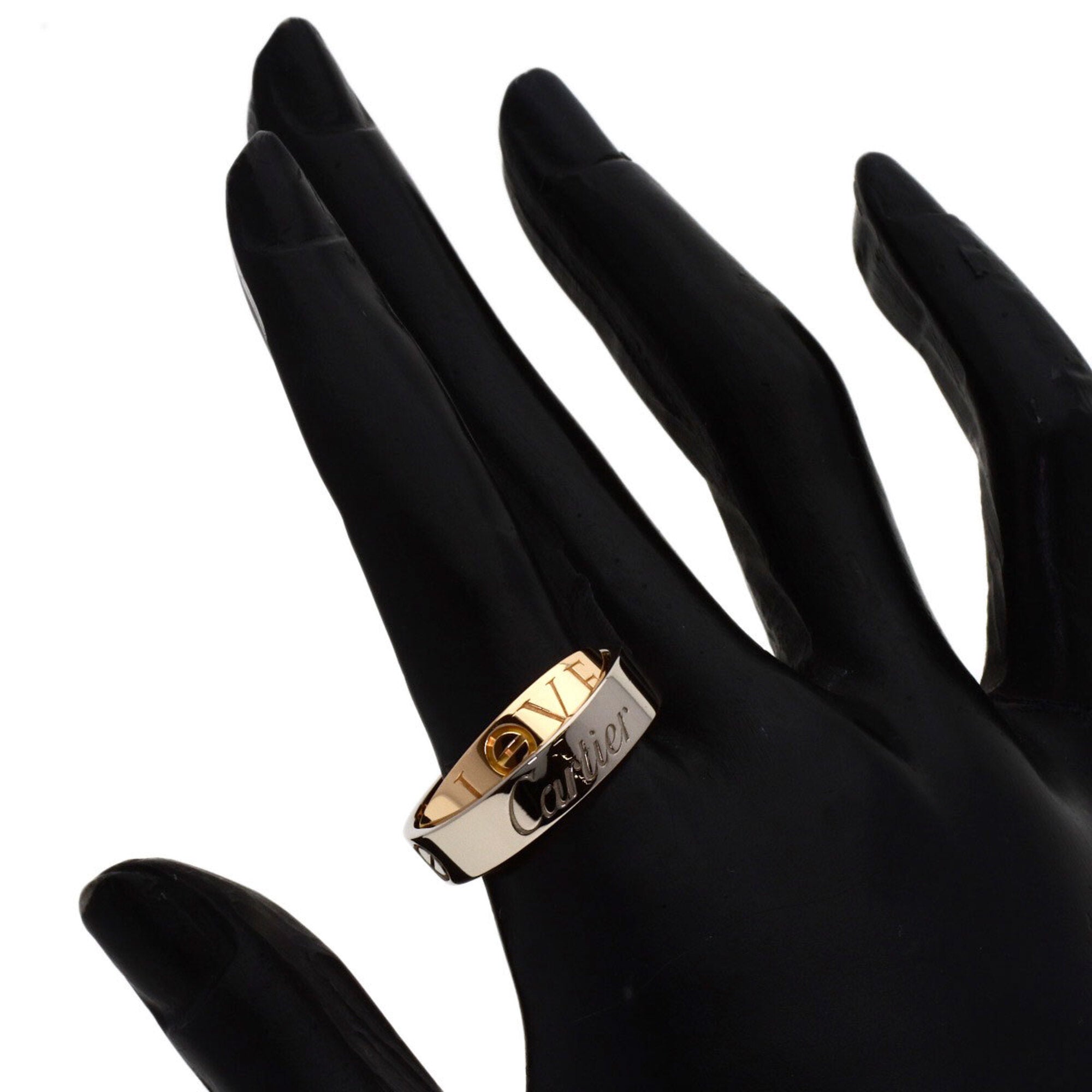 Cartier Love Pink Gold (18K) White Gold (18K) Band Ring (Pre-Owned)