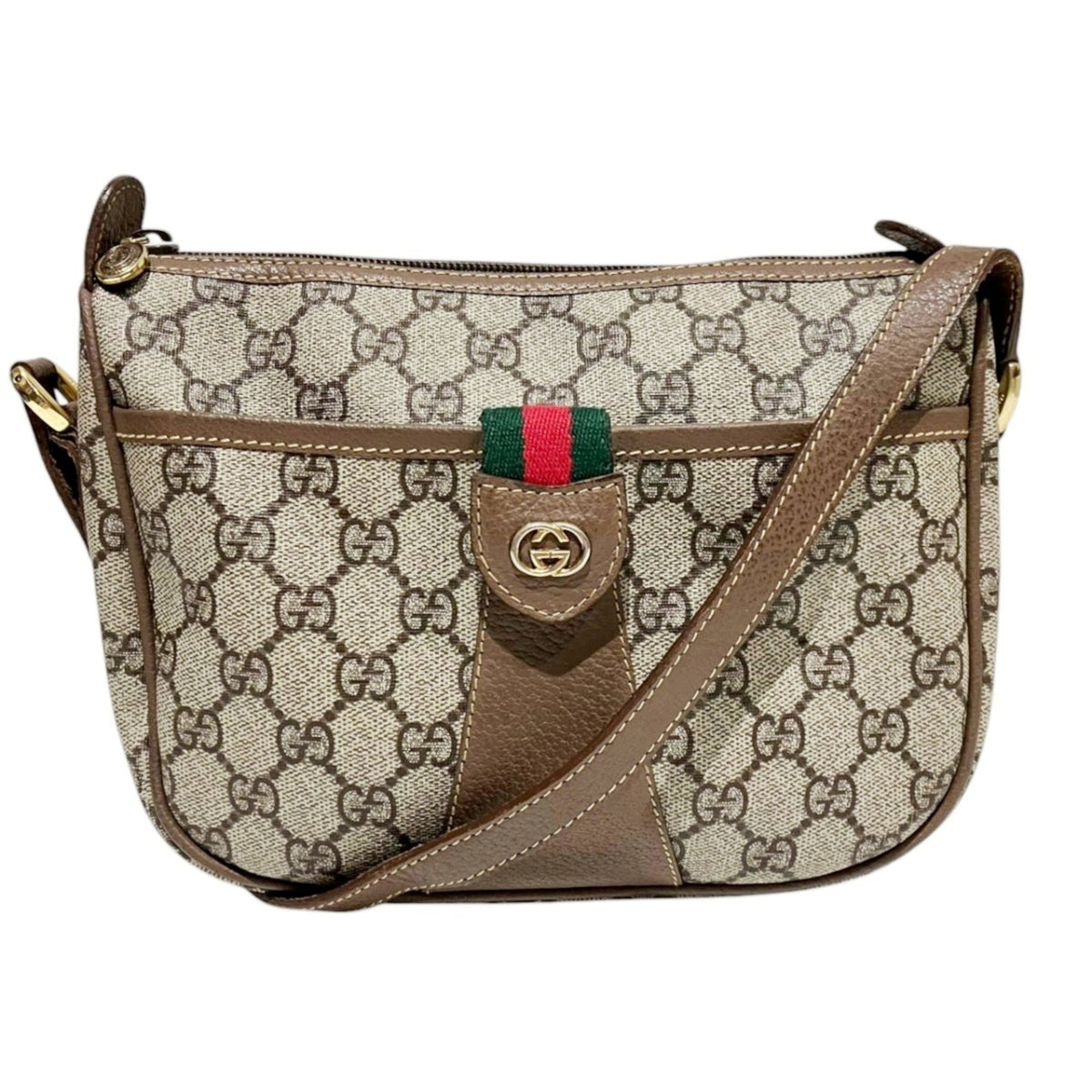 Gucci Beige Pvc Leather Shoulder Bag (Pre-Owned)