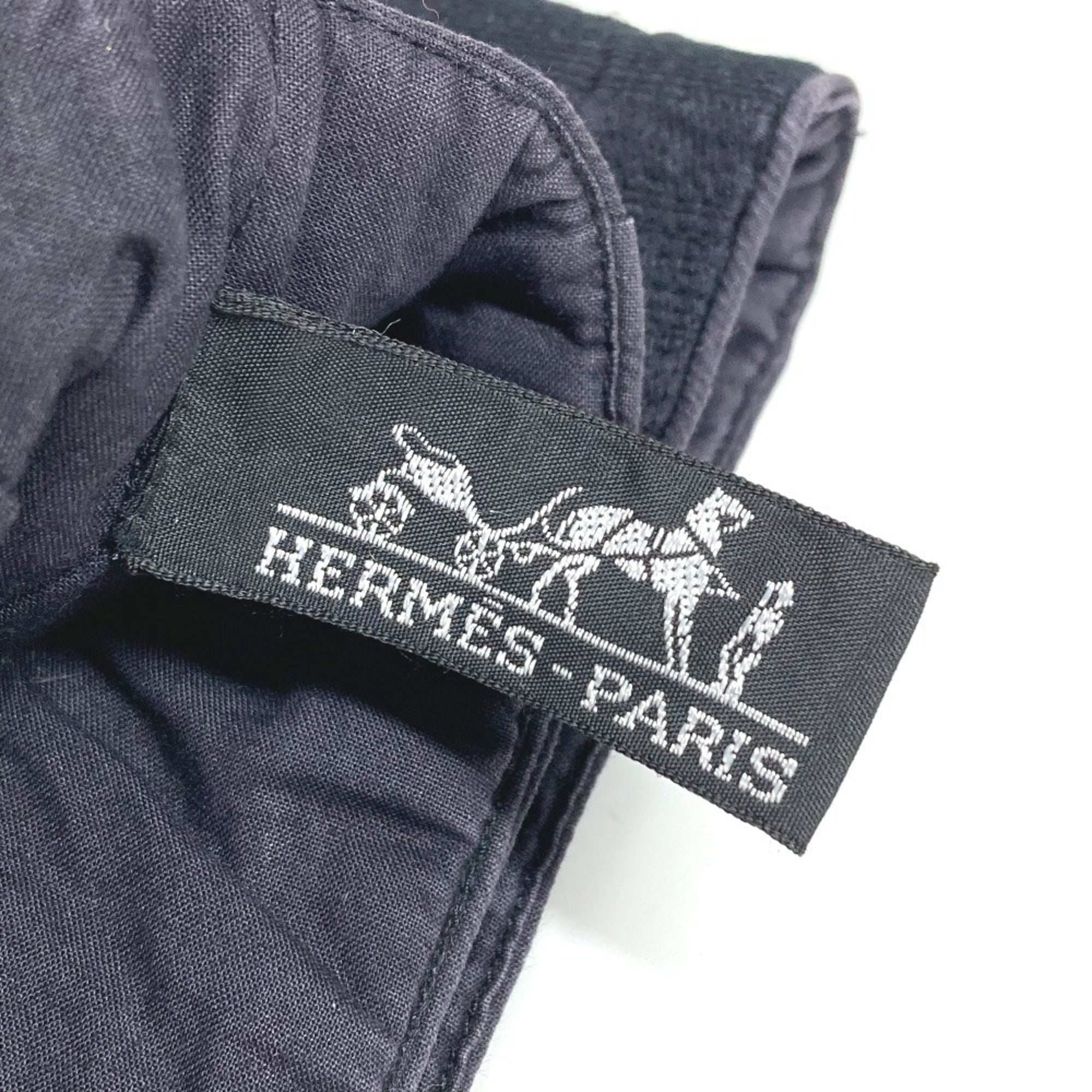 Hermes Navy Cotton Shoulder Bag Tote Bag (Pre-Owned)