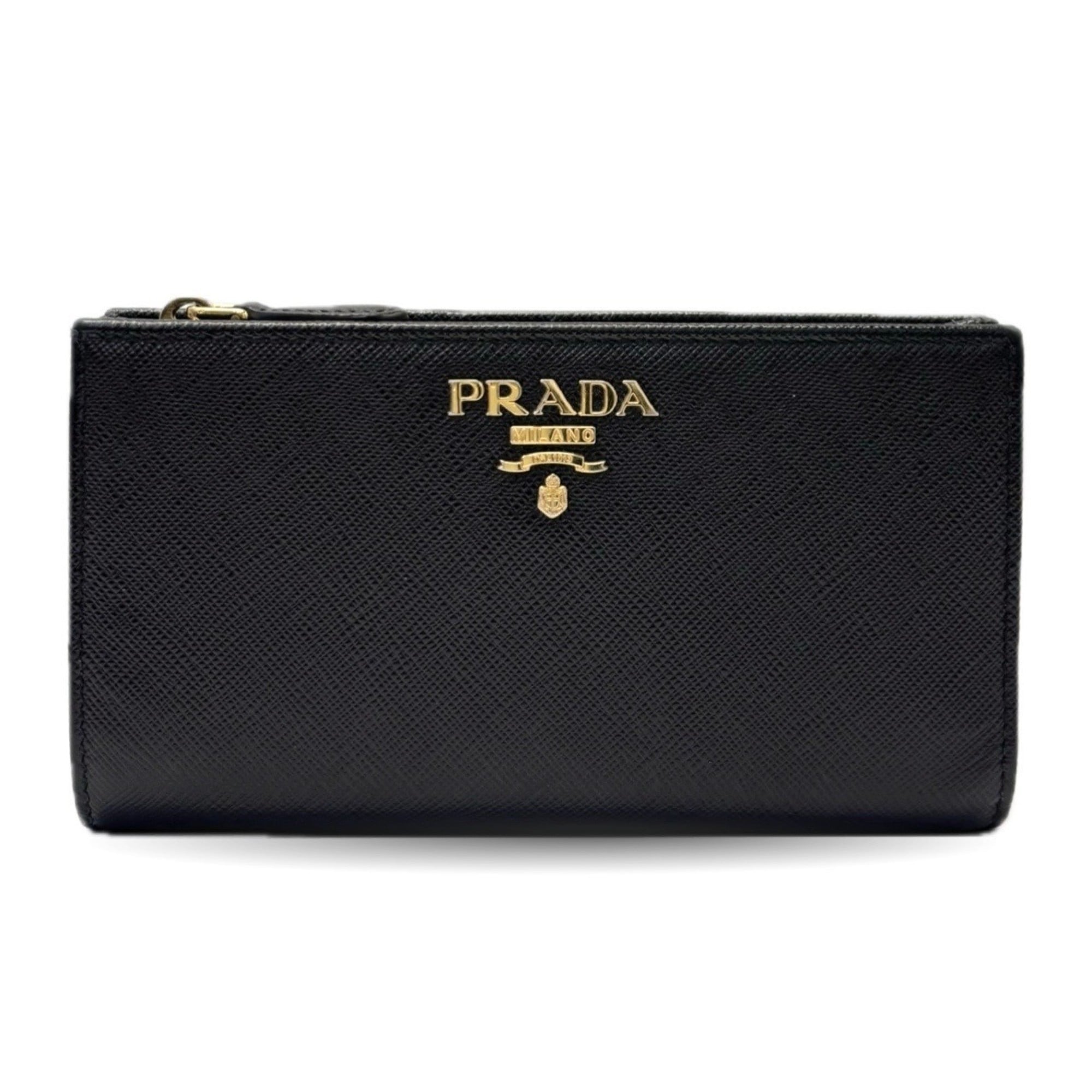 Prada Saffiano Black Leather Wallet (Bi-Fold) (Pre-Owned)