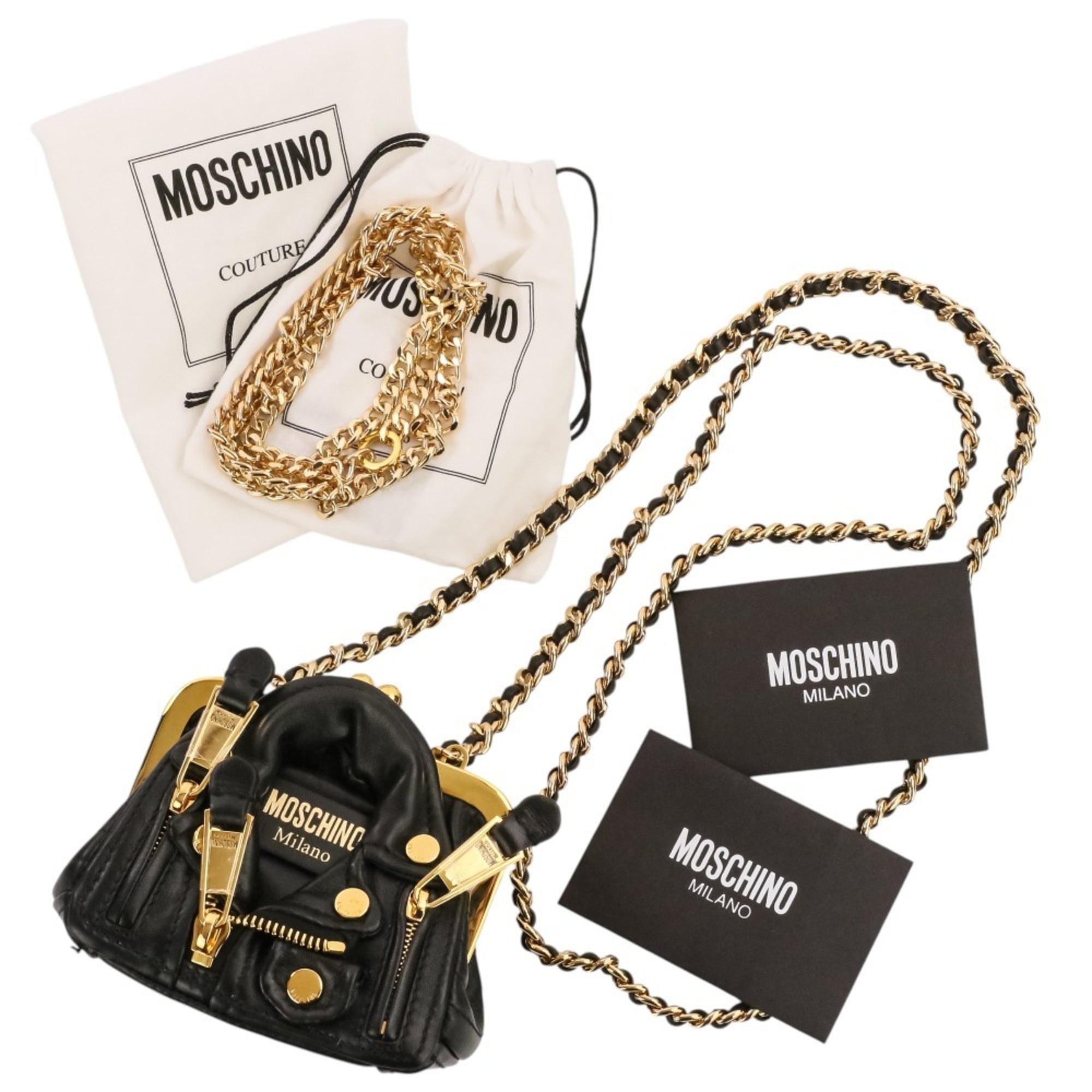 Moschino Black Leather Shoulder Bag (Pre-Owned)