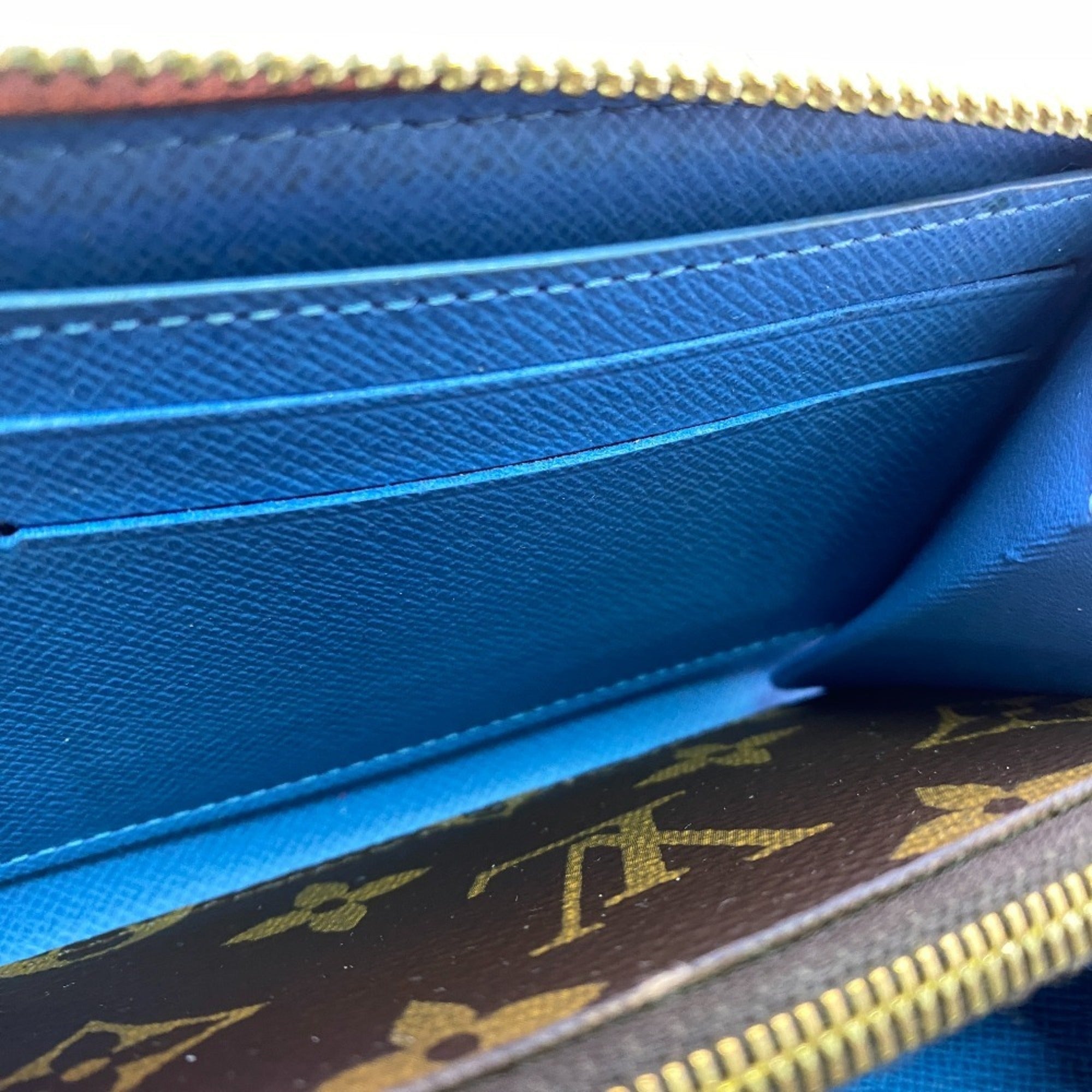 Louis Vuitton Monogram Blue Pink Leather Long Wallet (Bi-Fold) (Pre-Owned)