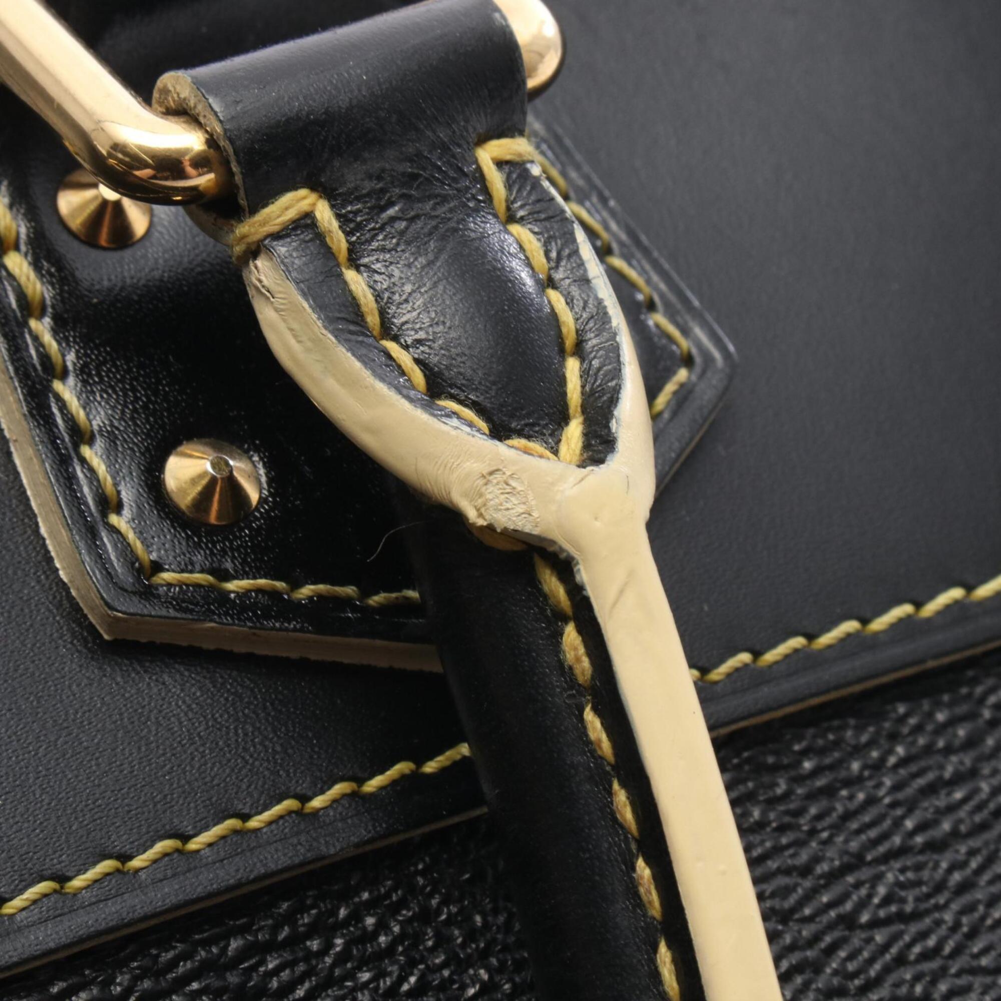 Louis Vuitton Black Leather Handbag (Pre-Owned)