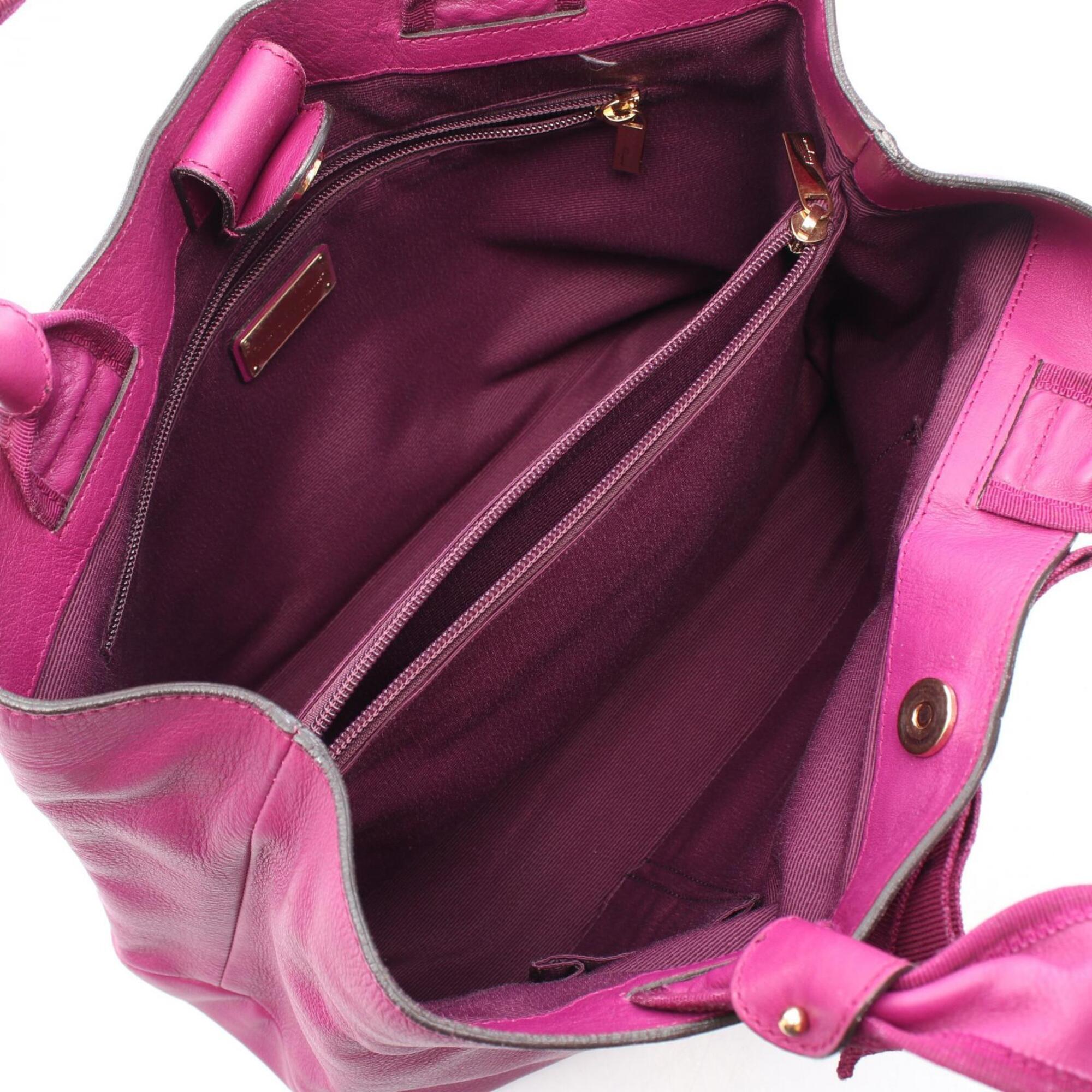 Salvatore Ferragamo Purple Leather Tote Bag (Pre-Owned)