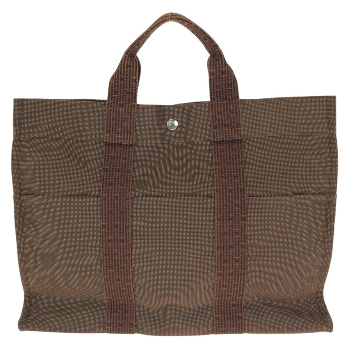 Hermes Brown Polyamide Polyester Handbag Tote Bag (Pre-Owned)