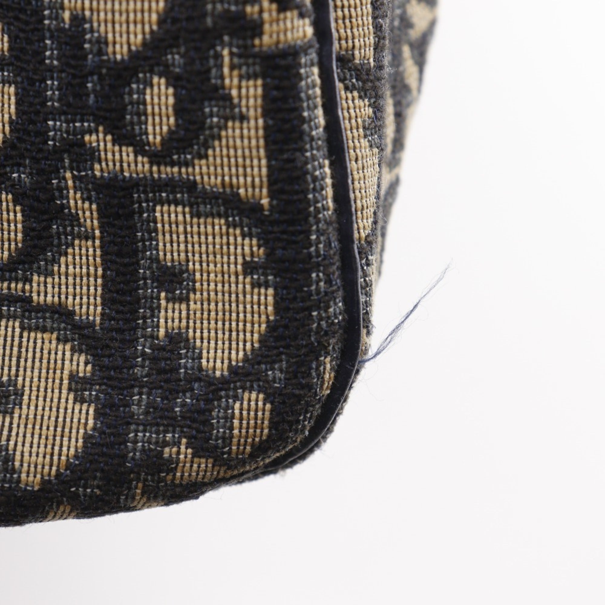Christian Dior Navy Canvas Boston Bag Handbag (Pre-Owned)