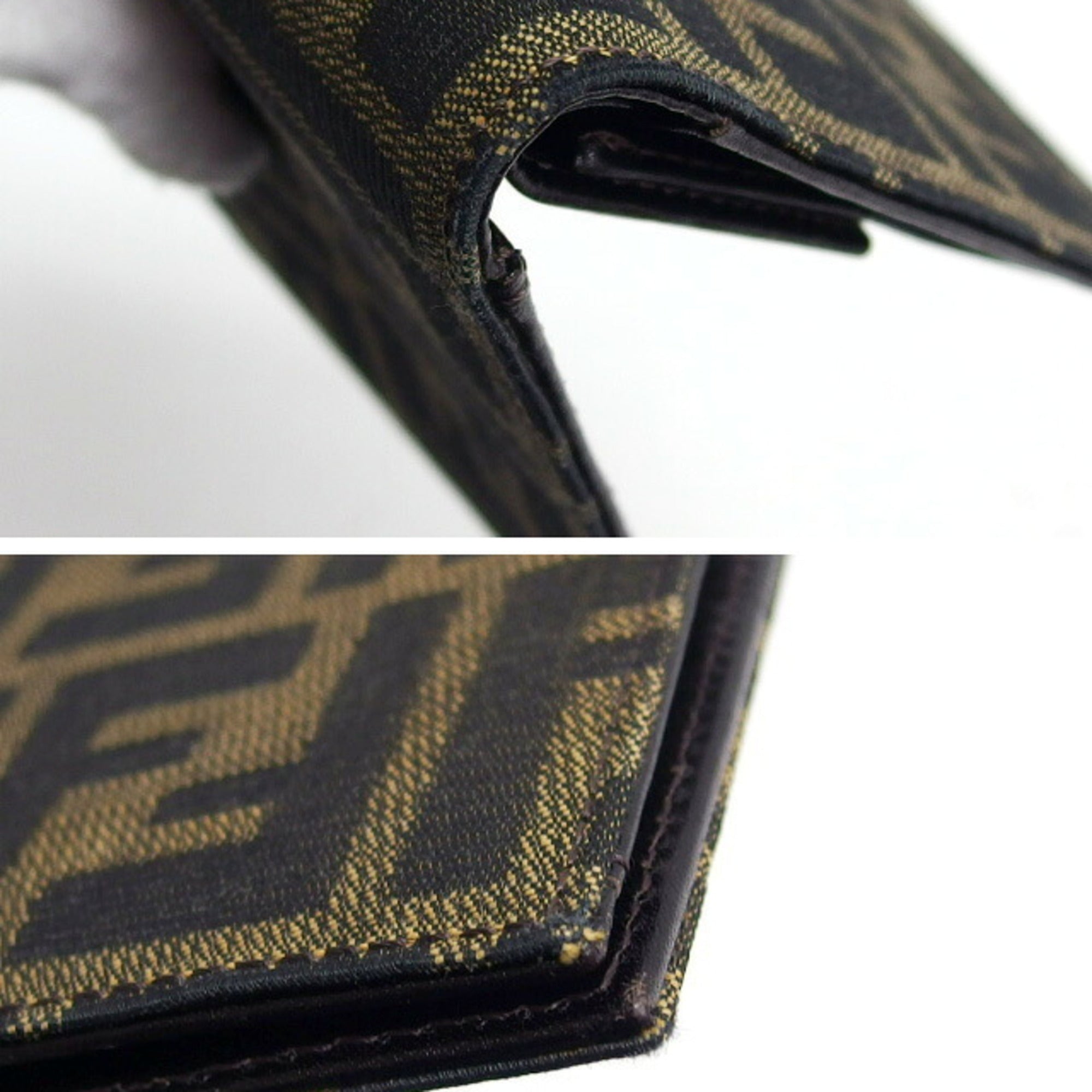 Fendi Zucca Dark Brown Khaki Jacquard Canvas Wallet (Bi-Fold) (Pre-Owned)