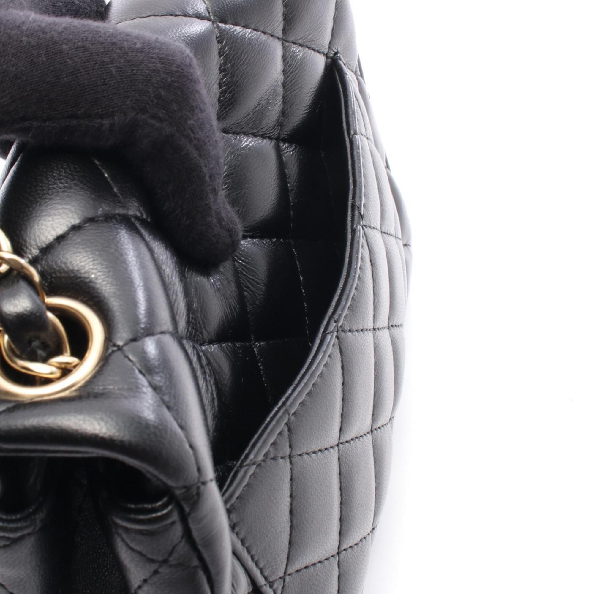 Chanel Black Leather Handbag Shoulder Bag (Pre-Owned)
