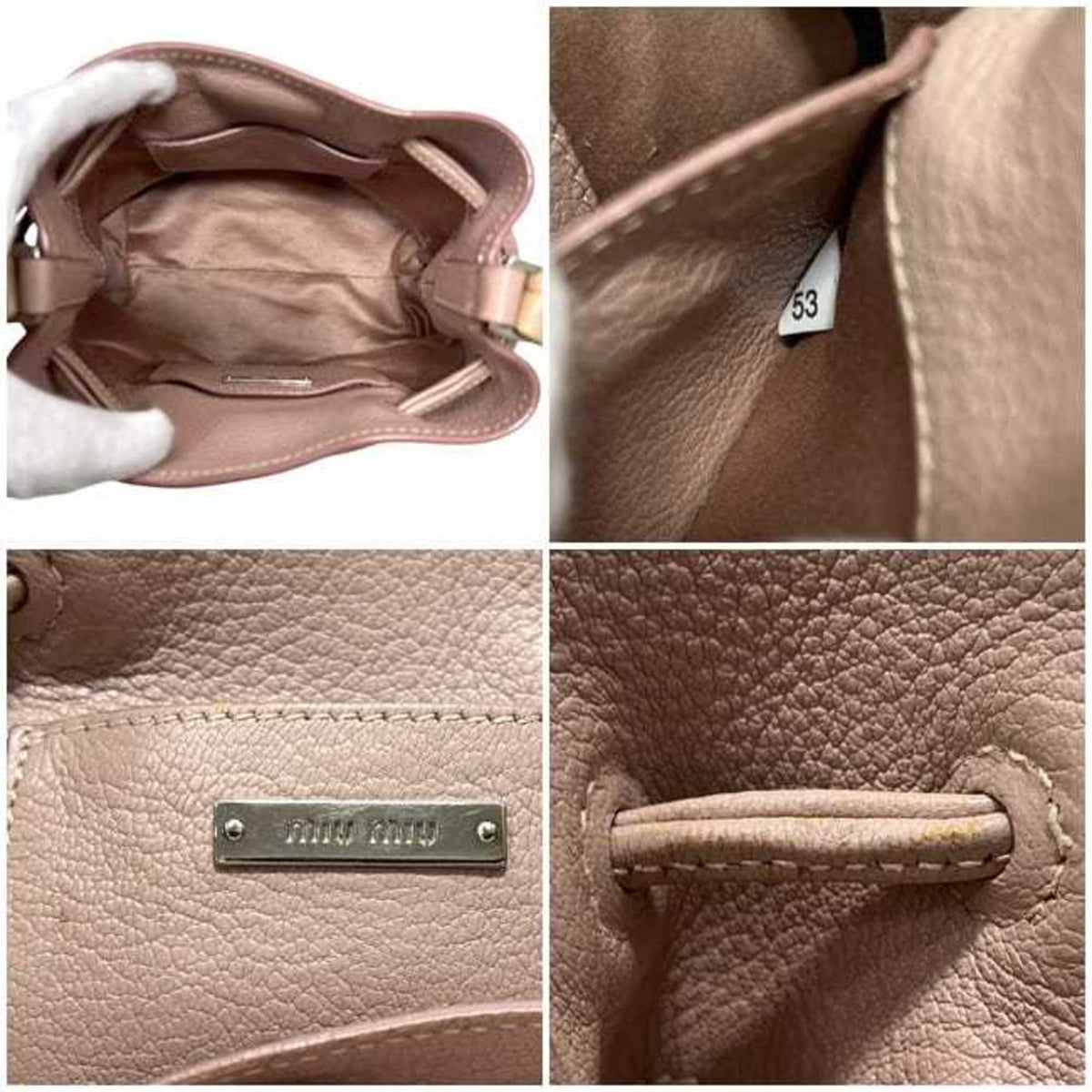 Miu Miu Pink Silver Leather Shoulder Bag (Pre-Owned)