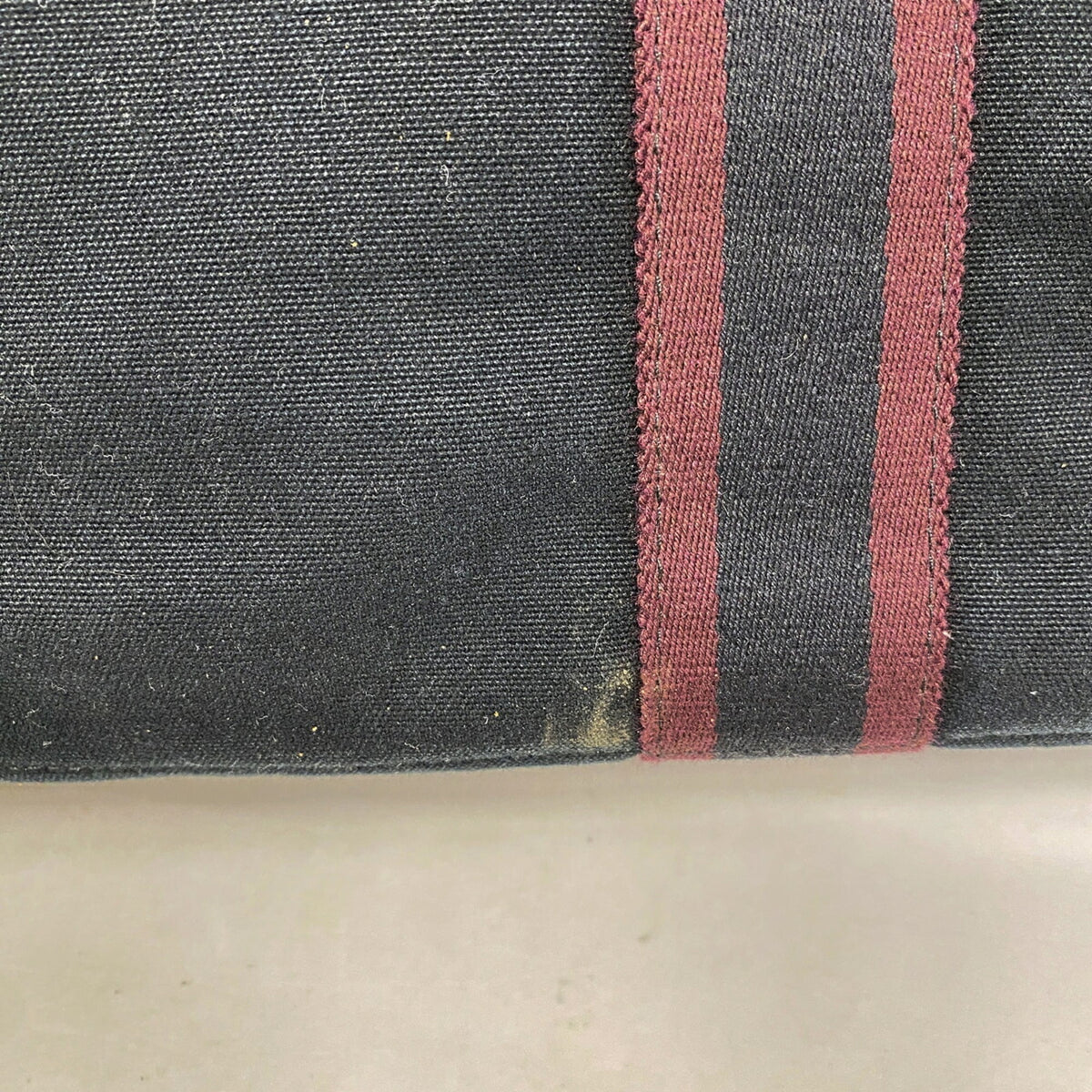 Hermes Black Bordeaux Canvas Tote Bag (Pre-Owned)