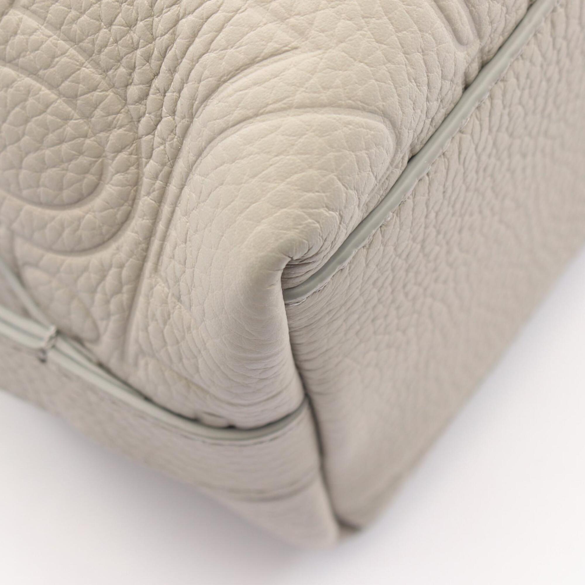 Christian Dior Gray Leather Handbag Pouch (Pre-Owned)