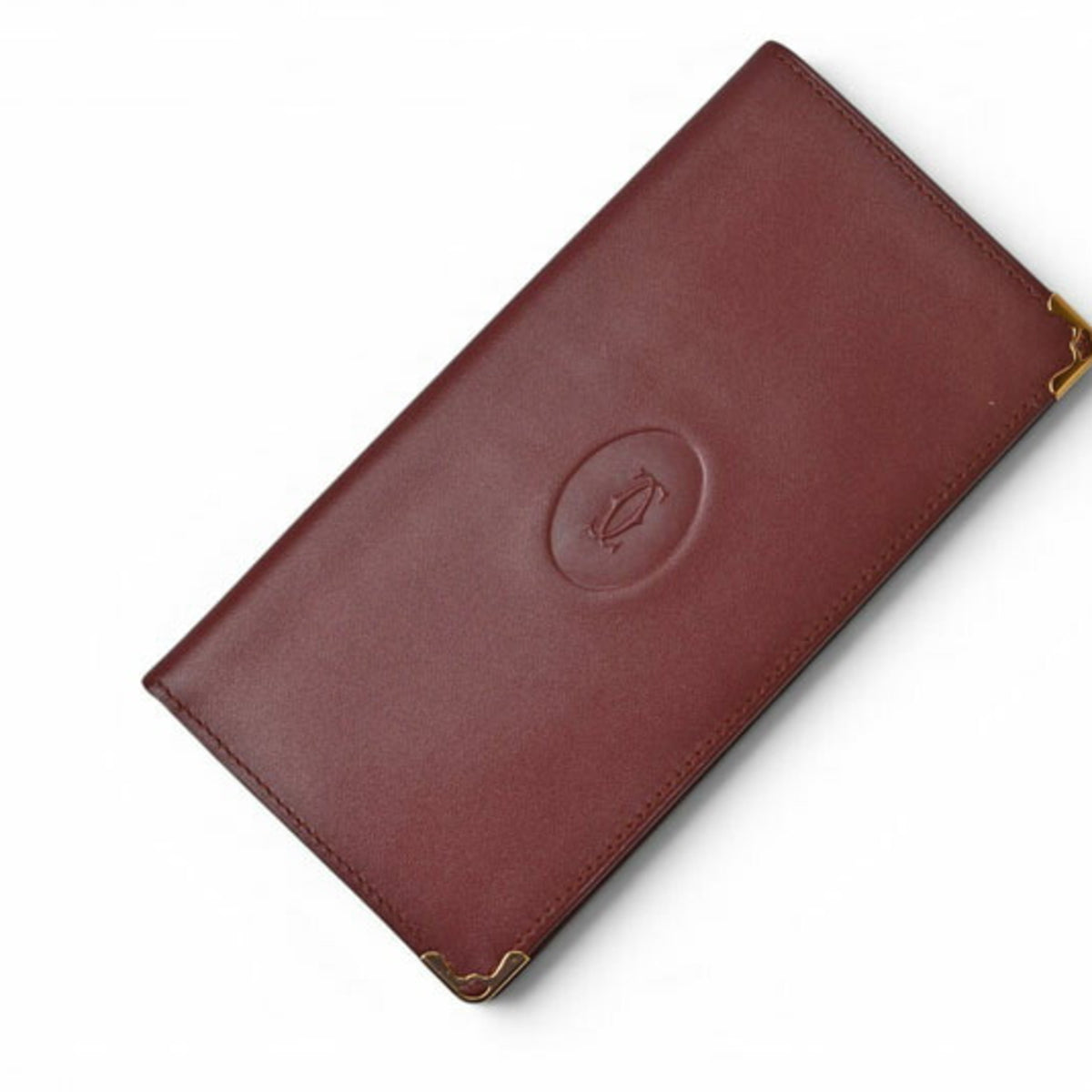 Cartier Must Bordeaux Leather Long Wallet (Bi-Fold) (Pre-Owned)
