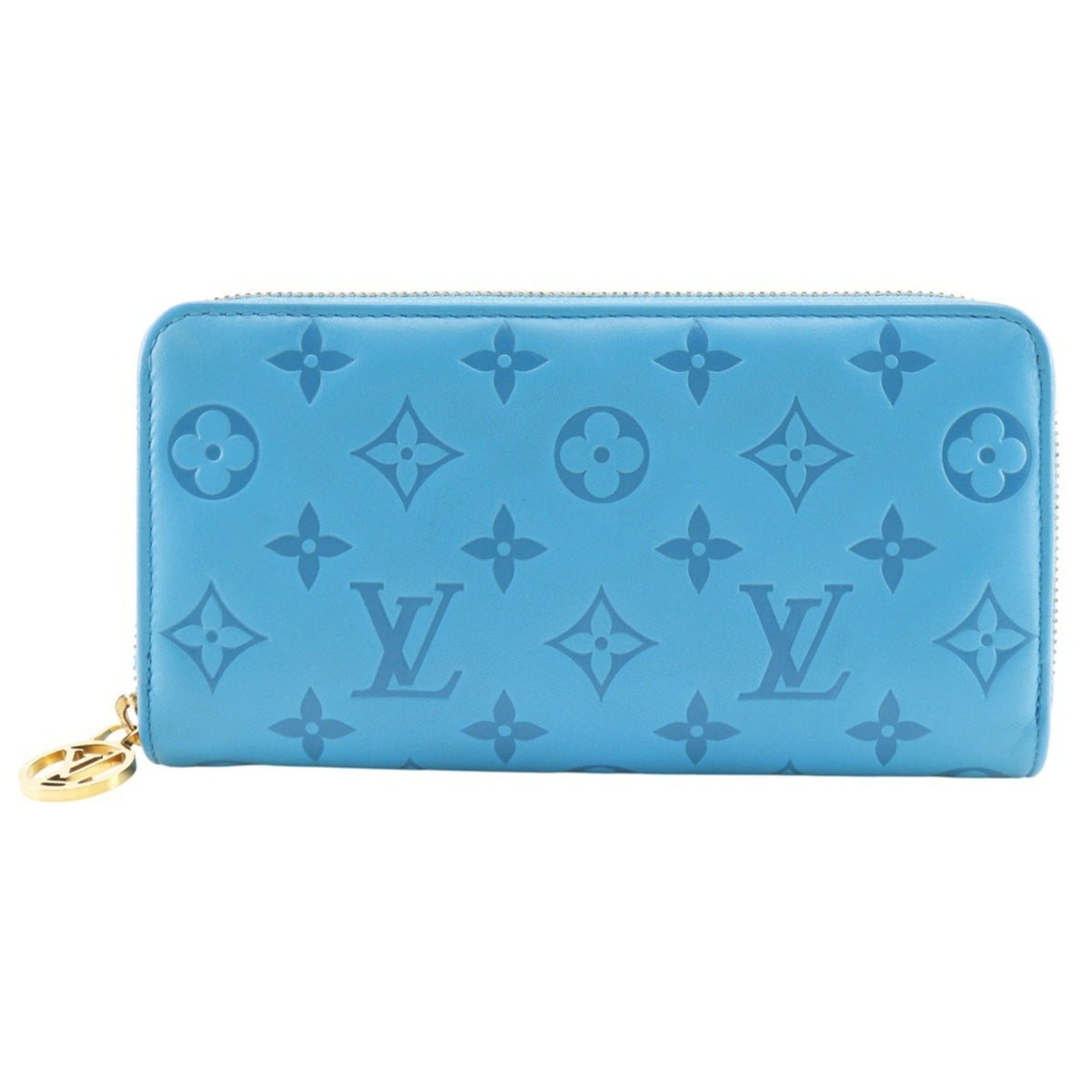 Louis Vuitton Blue Turquoise Leather Long Wallet (Bi-Fold) (Pre-Owned)
