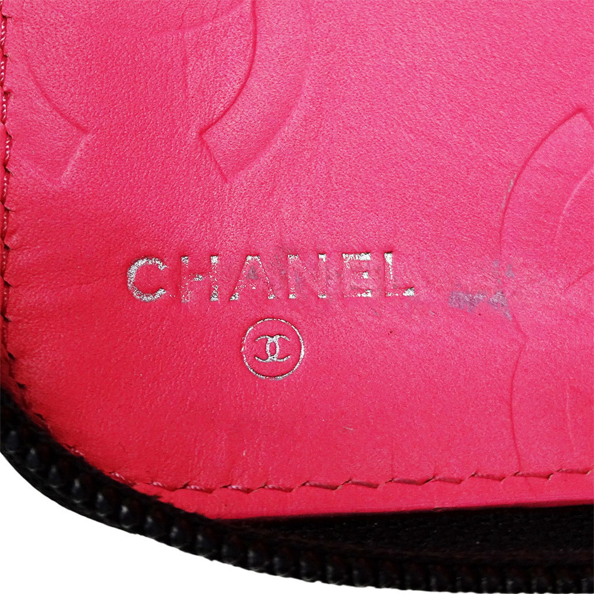 Chanel Cambon Black Leather Long Wallet (Bi-Fold) (Pre-Owned)