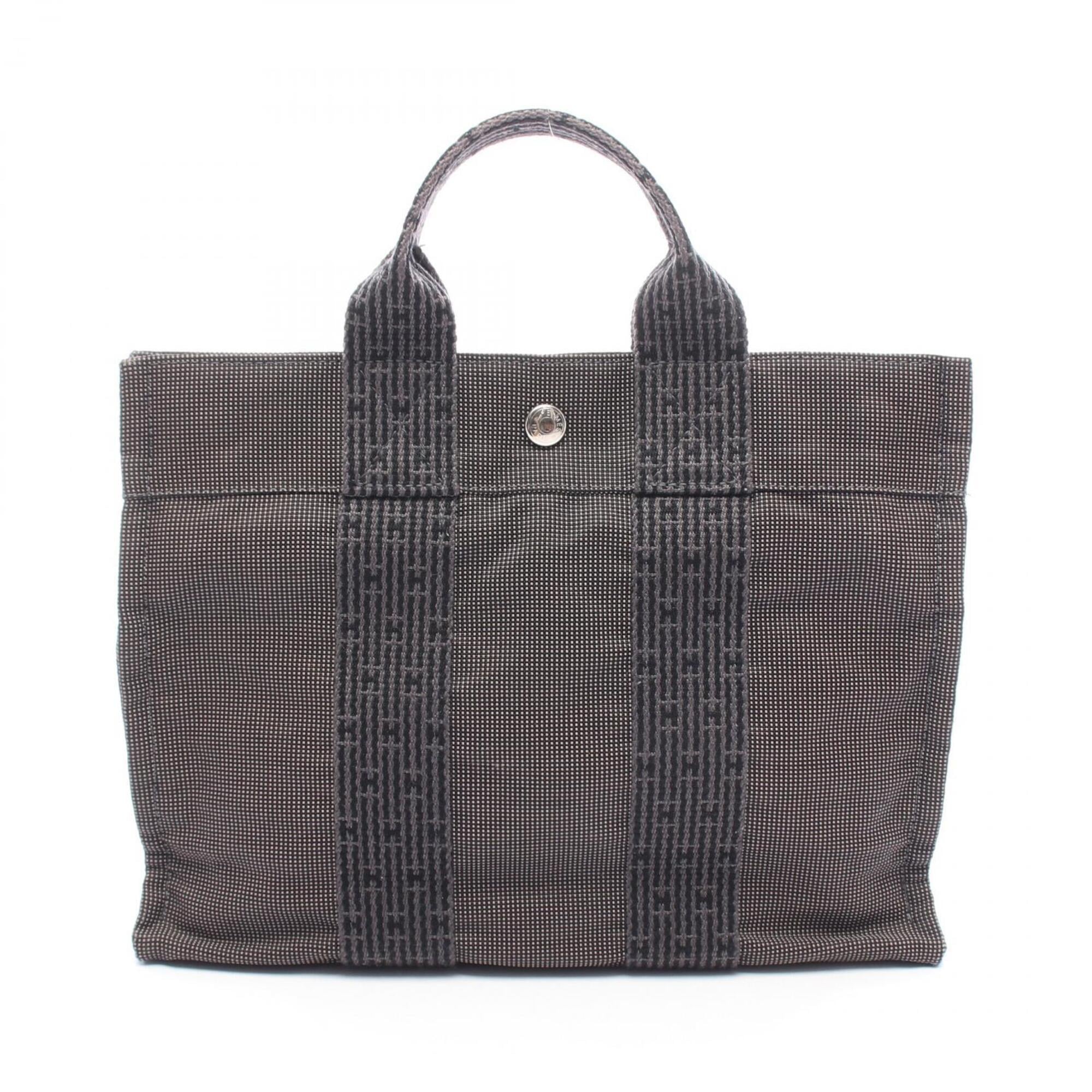 Hermes Gray Nylon Canvas Canvas Handbag Tote Bag (Pre-Owned)