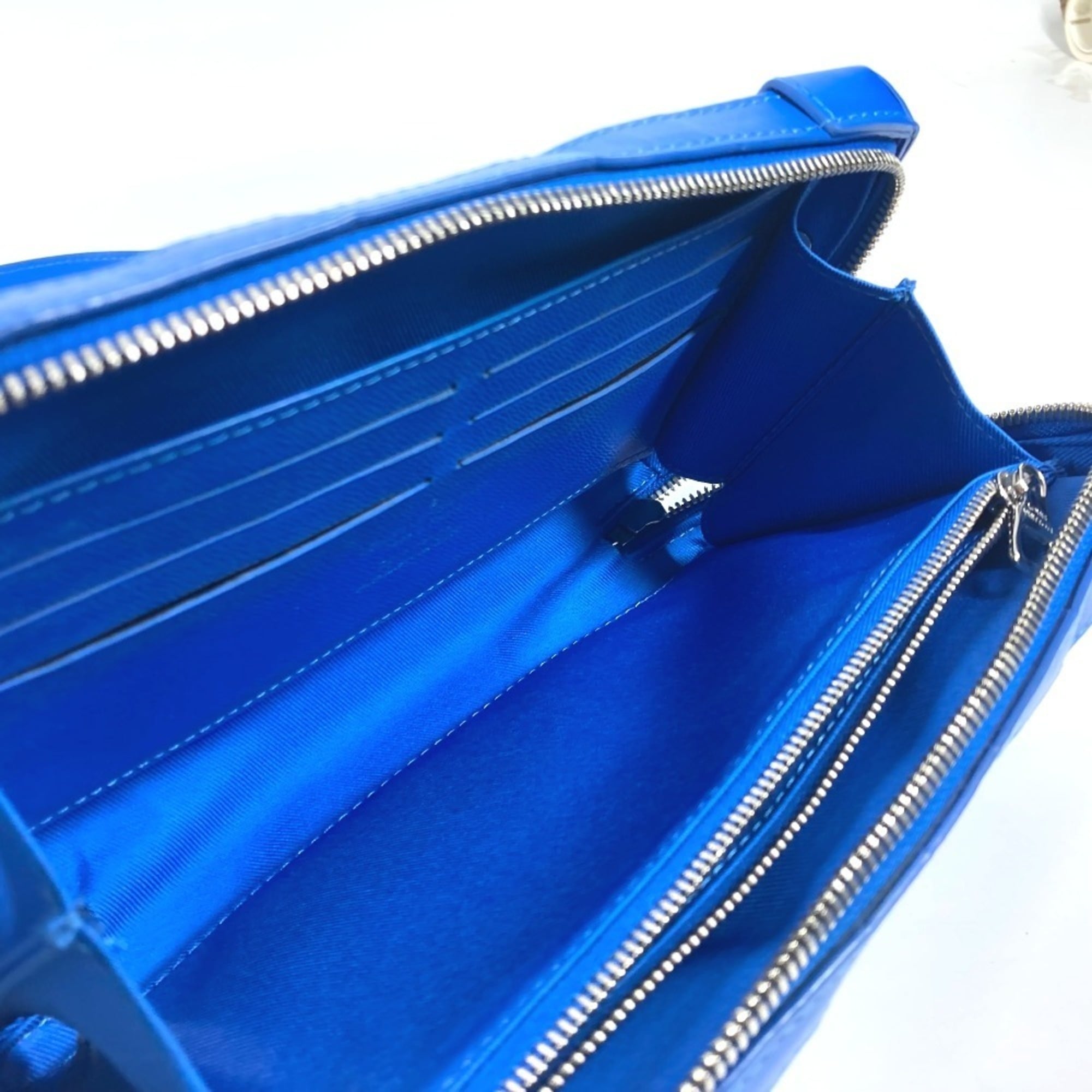 Louis Vuitton Blue White Monogram Clutch Bag Pochette Shoulder Bag (Pre-Owned)