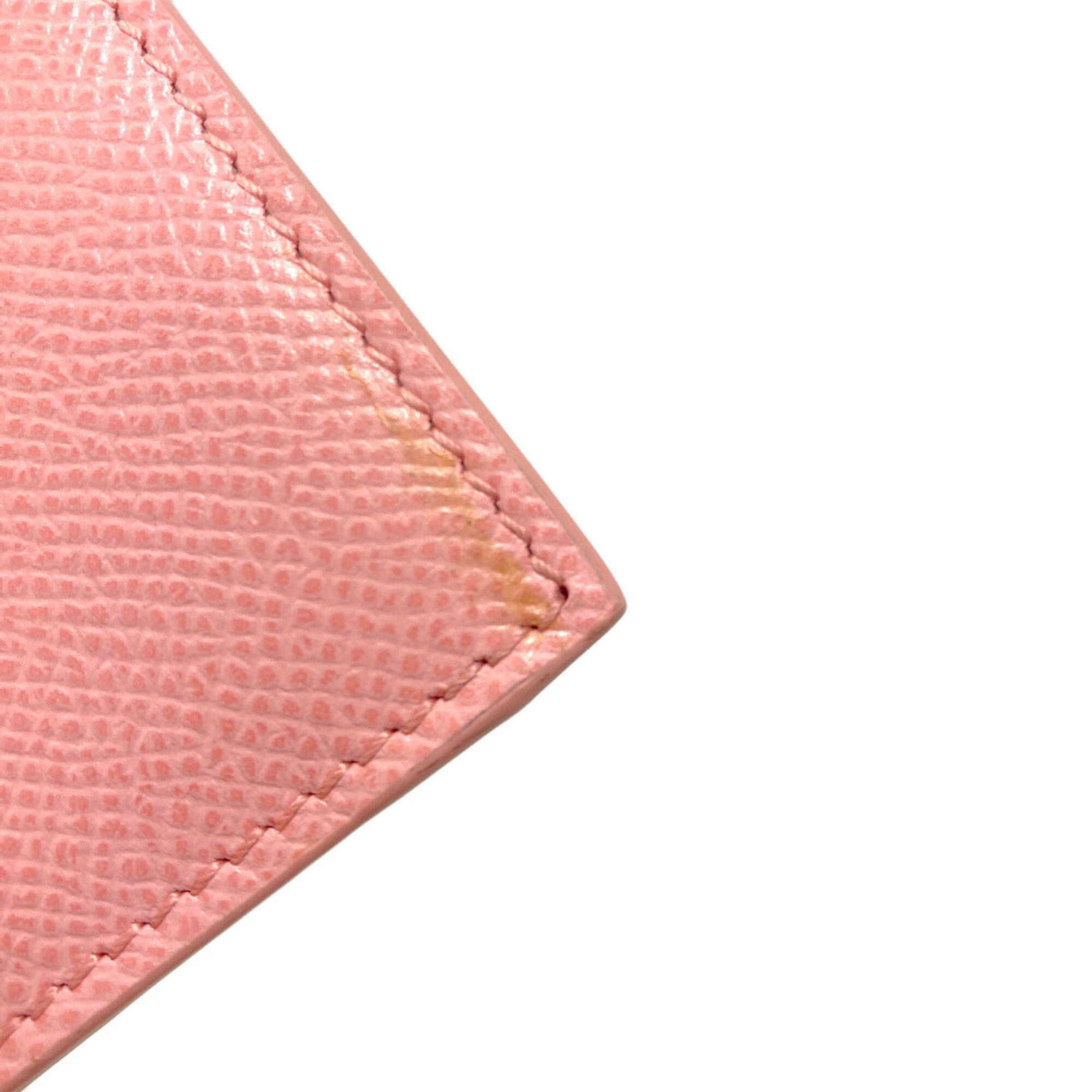Salvatore Ferragamo Gancini Pink Leather Wallet (Bi-Fold) (Pre-Owned)