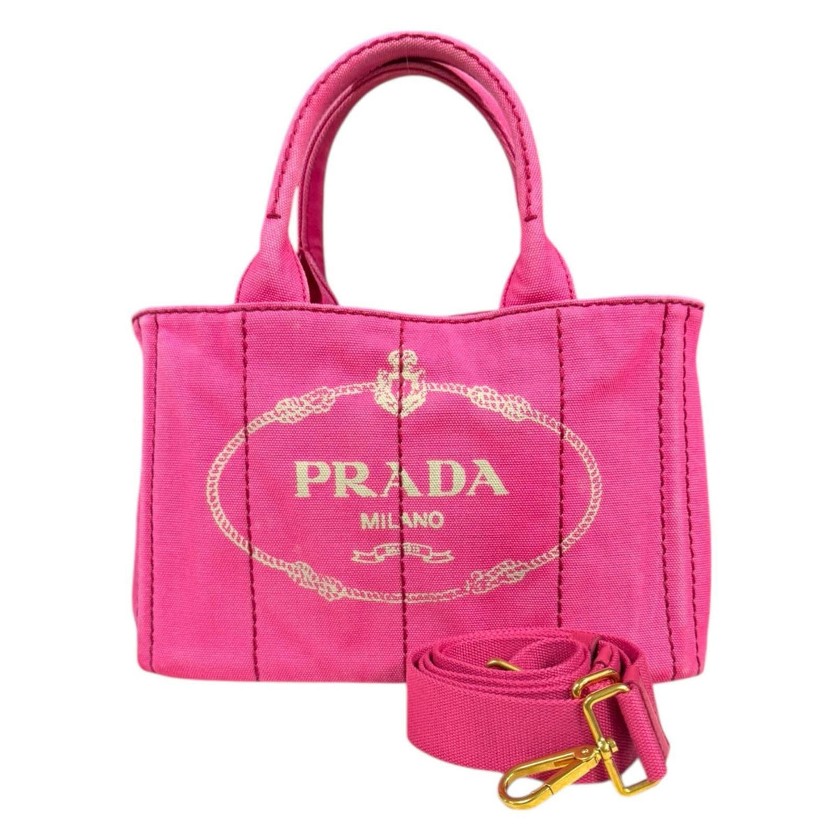 Prada Pink Canvas Shoulder Bag (Pre-Owned)