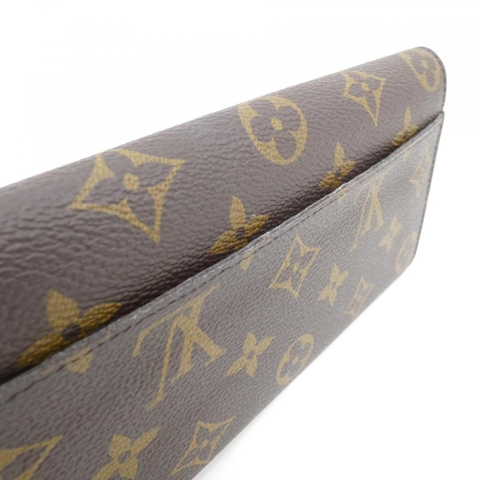 Louis Vuitton Marron Coated Canvas Long Wallet (Bi-Fold) (Pre-Owned)