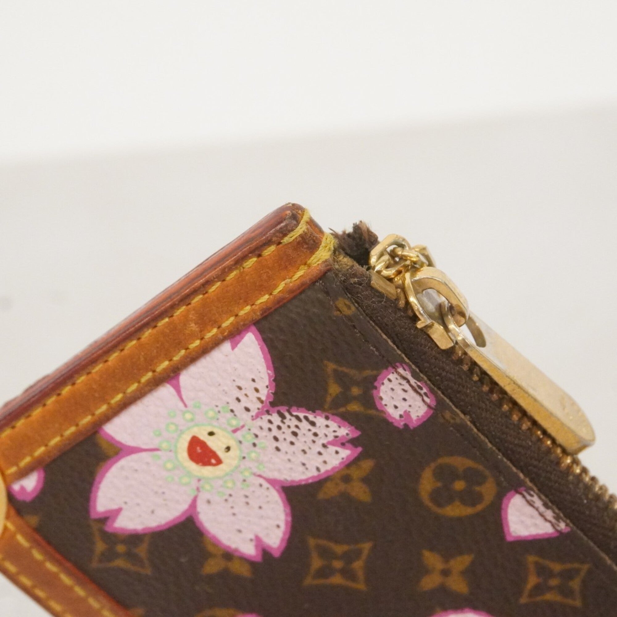 Louis Vuitton Brown Pink Coin Purse/Coin Case (Pre-Owned)