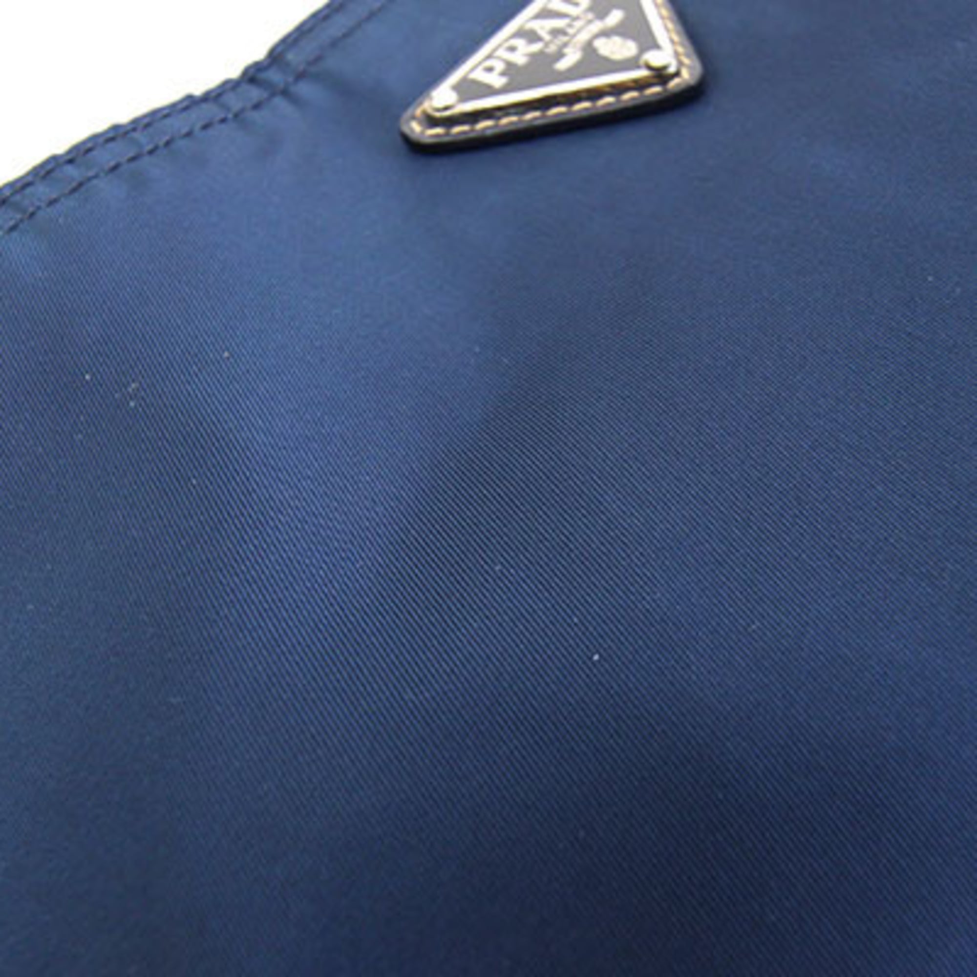 Prada Navy Nylon Leather Messenger Bag Shoulder Bag (Pre-Owned)