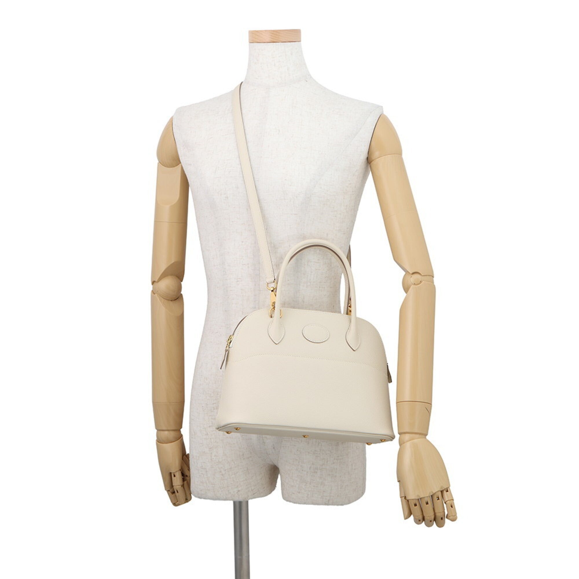 Hermes Cream Ivory Epsom Leather Handbag Shoulder Bag (Pre-Owned)