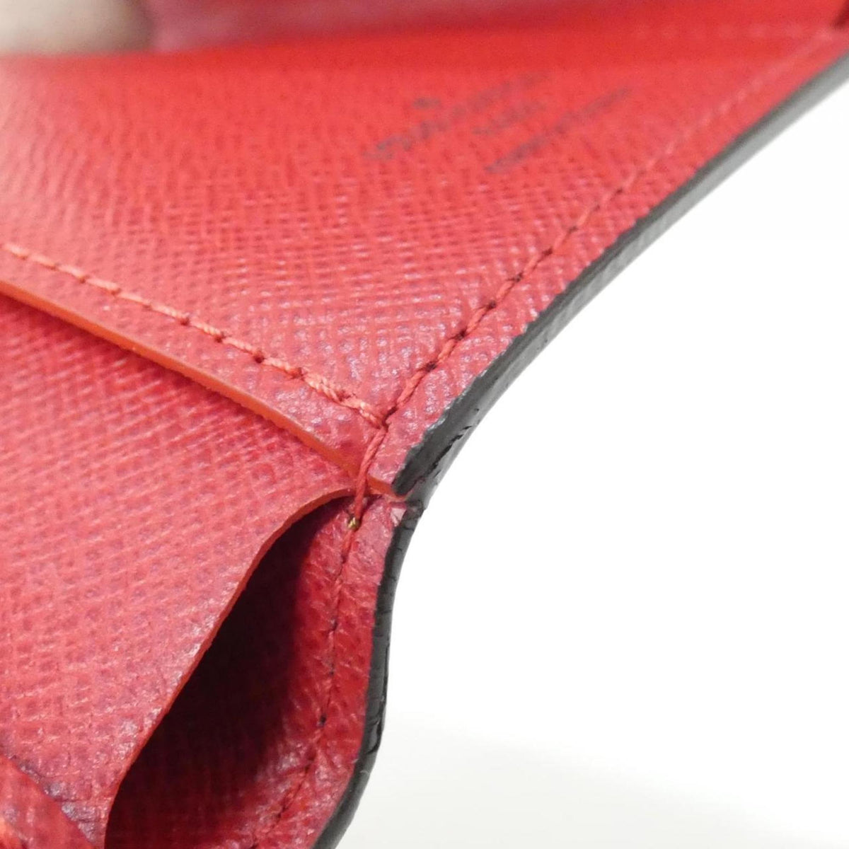 Louis Vuitton Ebene Rouge Coated Canvas Wallet (Tri-Fold) (Pre-Owned)