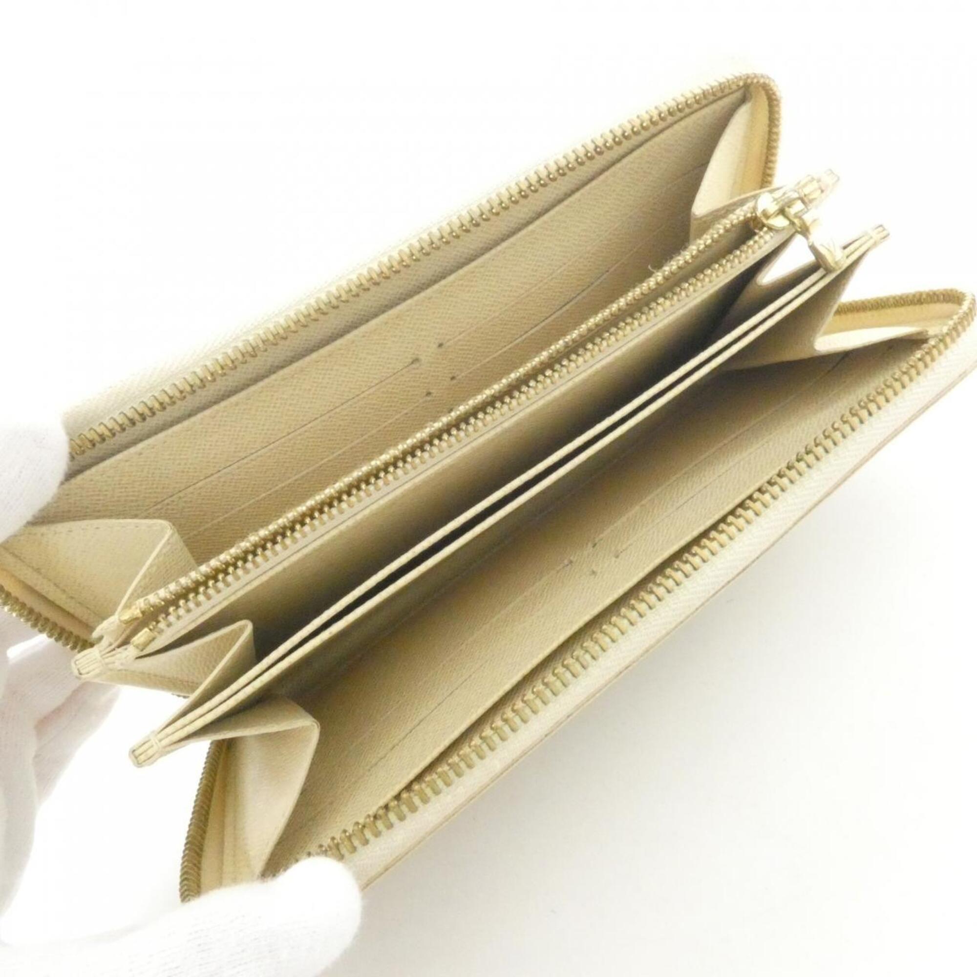 Louis Vuitton Azur White Coated Canvas Long Wallet (Bi-Fold) (Pre-Owned)