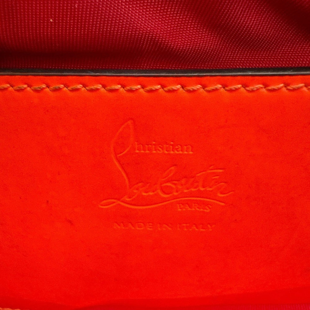 Christian Louboutin Orange Canvas Sling Bag (Pre-Owned)