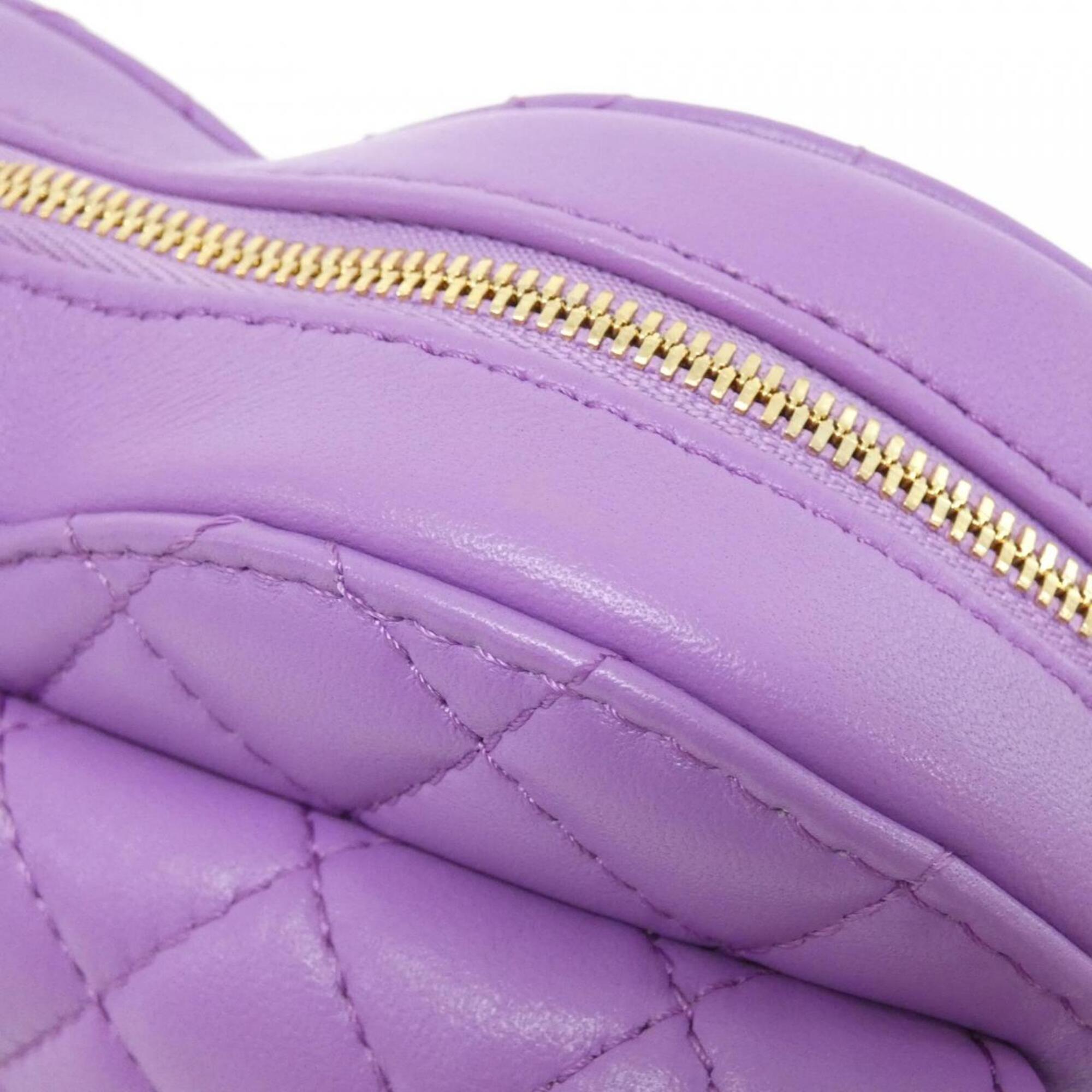 Chanel Purple Leather Shoulder Bag (Pre-Owned)