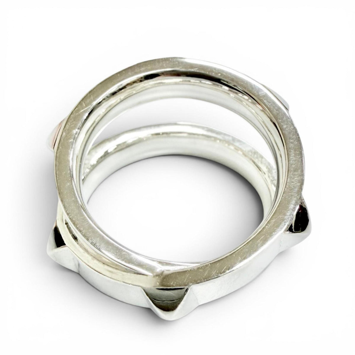 Hermes Silver Silver 925 Band Ring (Pre-Owned)