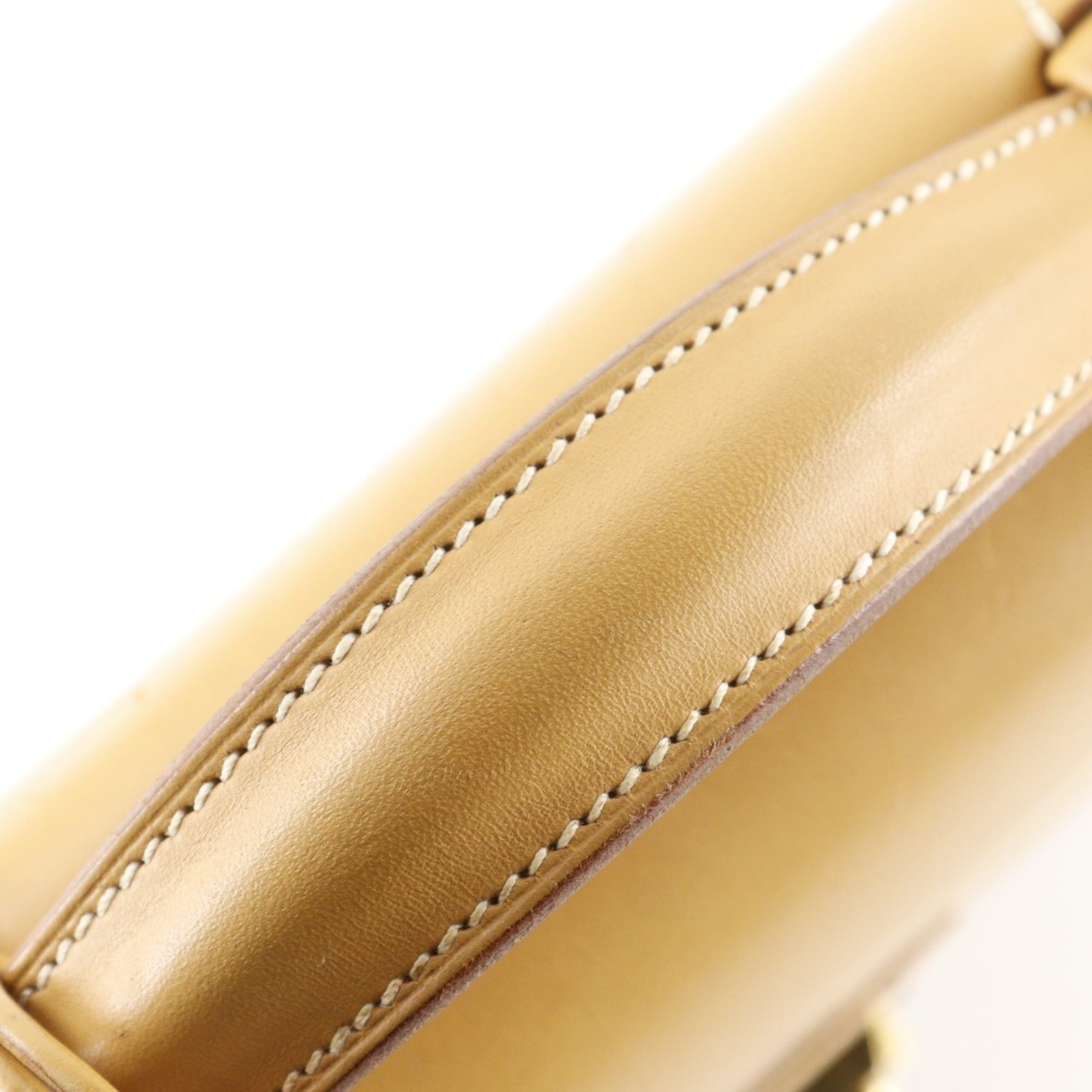 Hermes Sac A Depeche Brown Natural Yellow Box Calf Leather Briefcase (Pre-Owned)