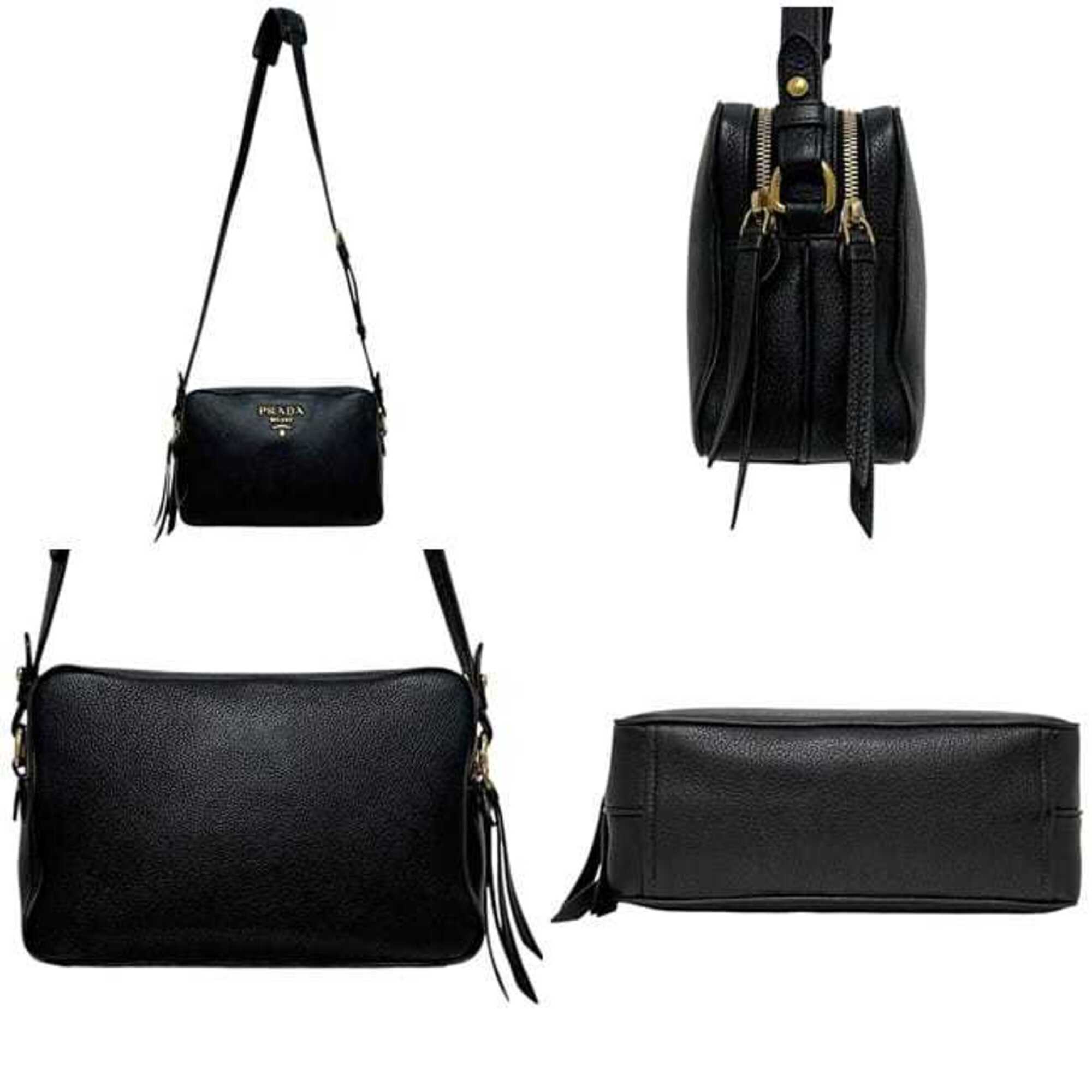 Prada Black Nero Leather Shoulder Bag (Pre-Owned)