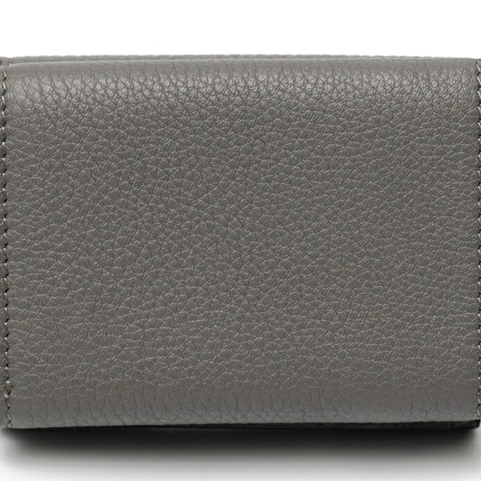 Fendi Gray Leather Wallet (Tri-Fold) (Pre-Owned)