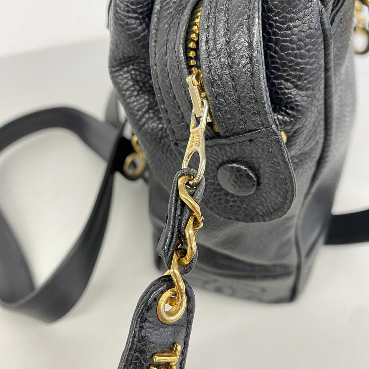 Chanel Black Grained Calfskin Shoulder Bag (Pre-Owned)